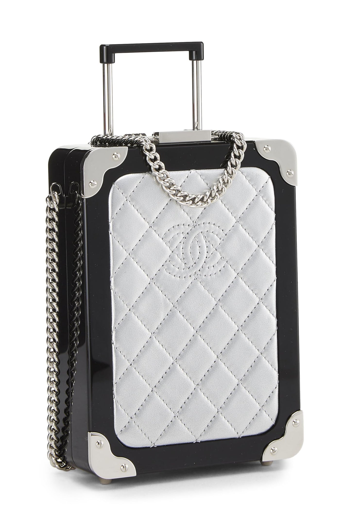 Chanel, Lambskin & Perspex Evening In The Air 'CC' Trolley Minaudière Chain Clutch, Multi