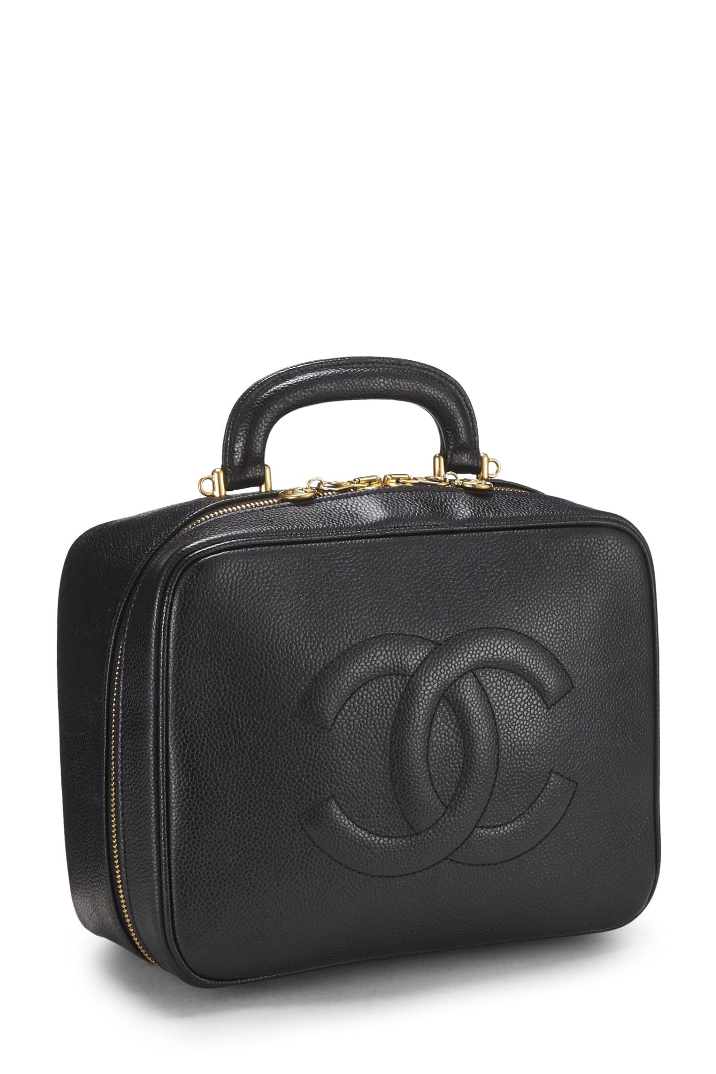 Chanel, Black Caviar Lunch Box Vanity, Black