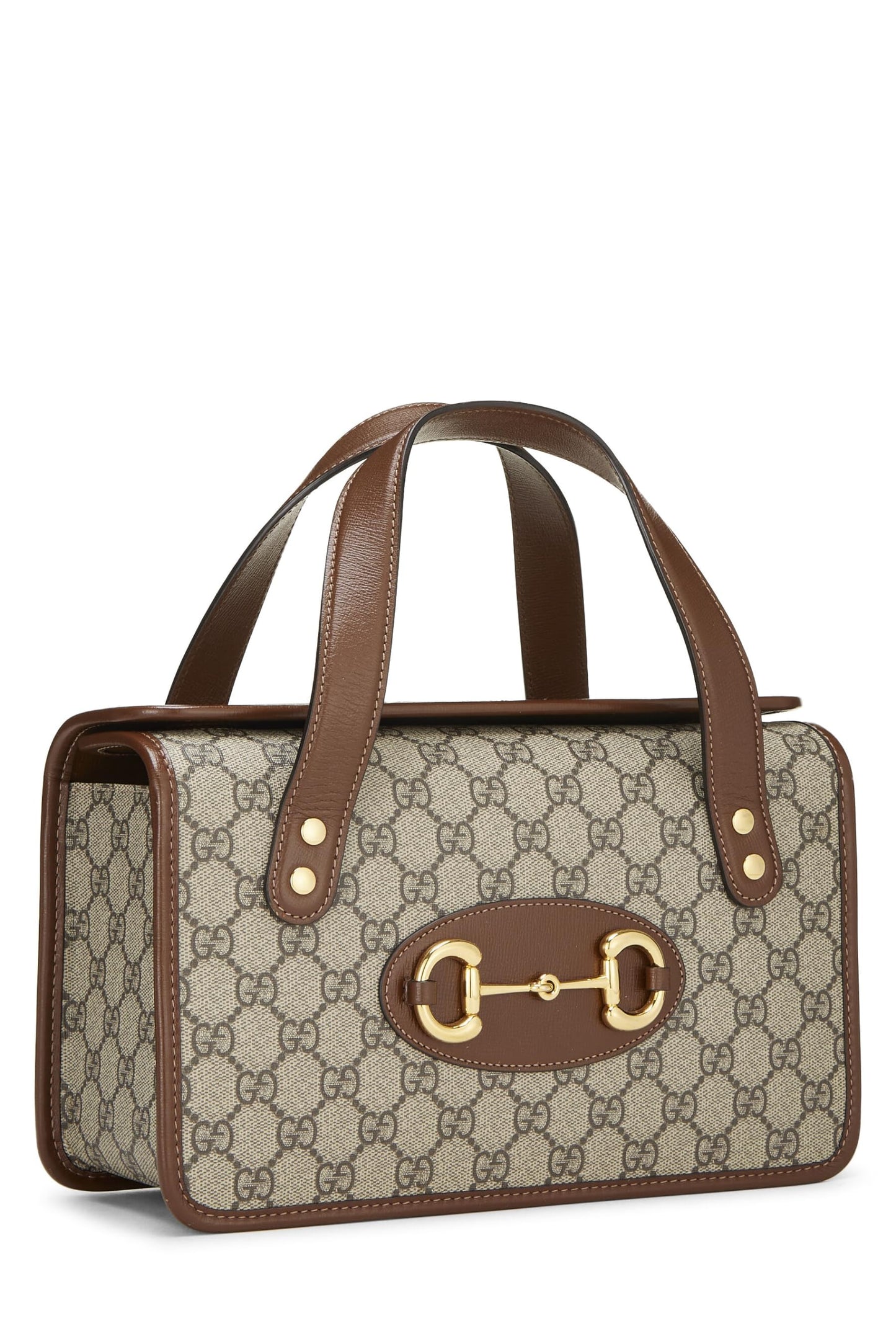 Gucci, Original GG Coated Canvas 1955 Horsebit Fold Over Top Handle Mini, Brown