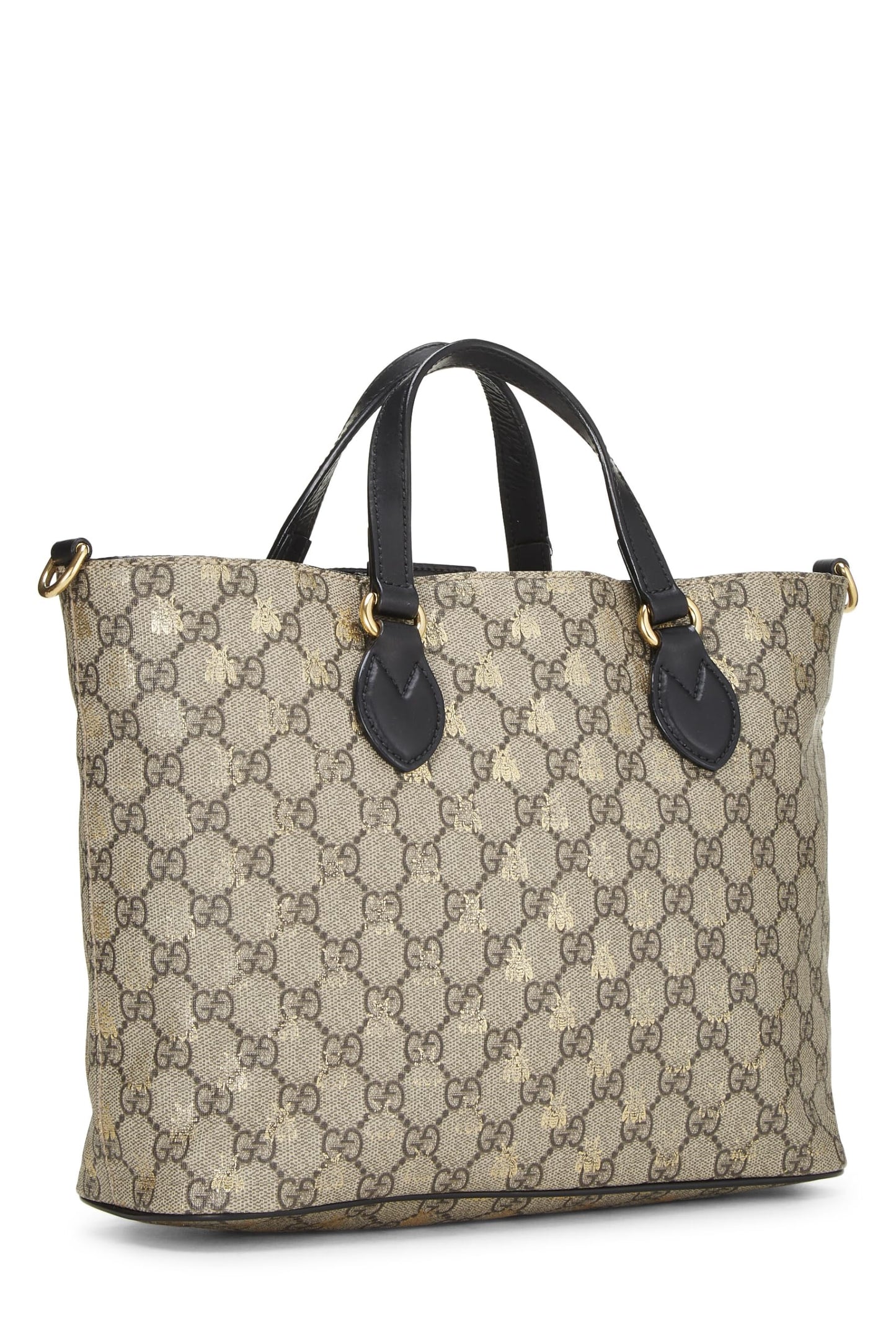 Gucci, Black GG Supreme Canvas Bee Tote Small, Black