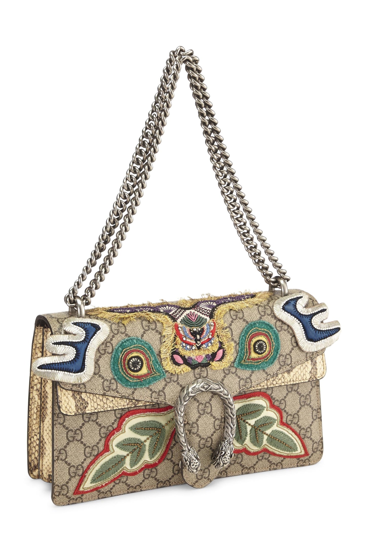 Gucci, Multicolor Embroidered Dionysus Shoulder Bag Medium, Brown