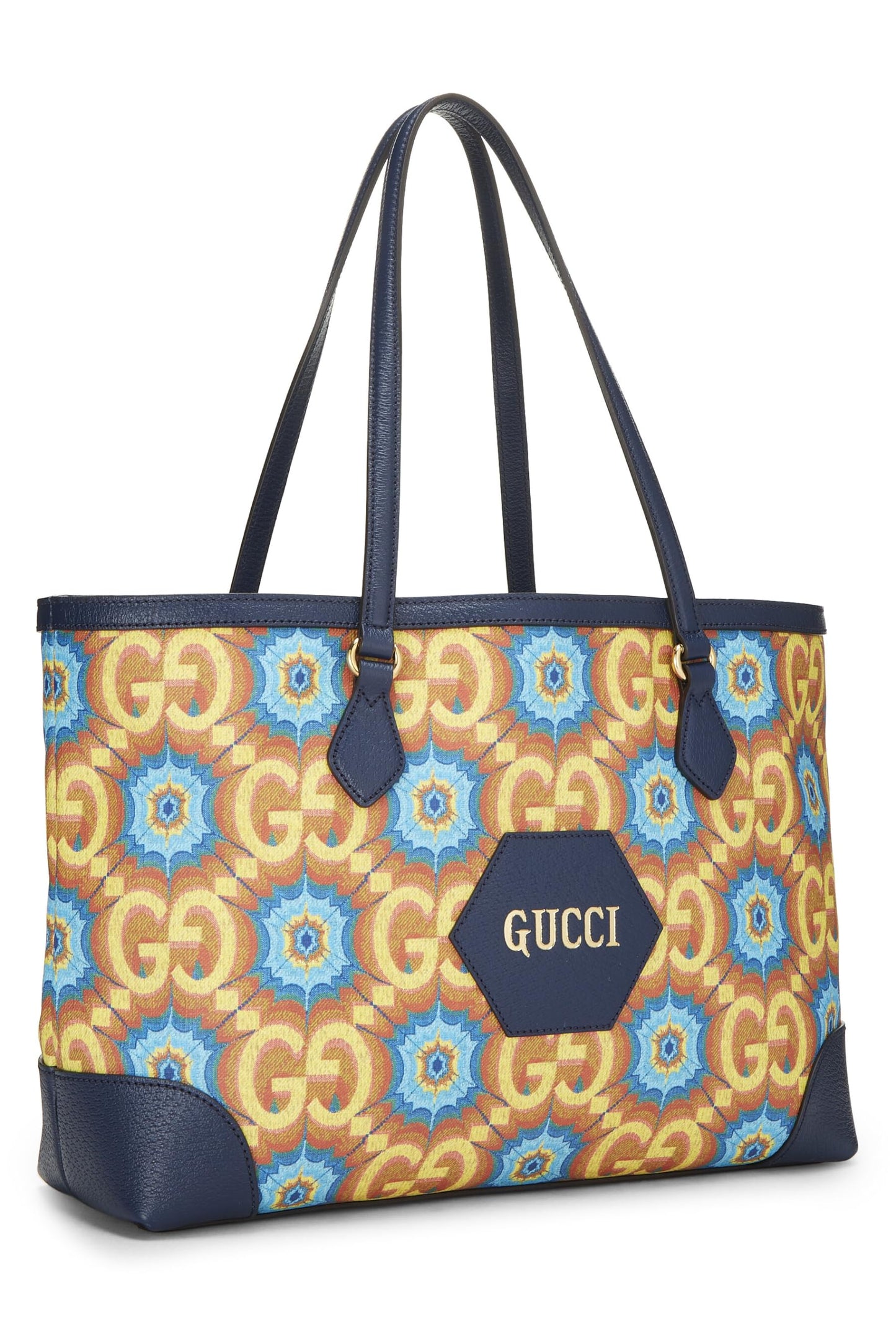 Gucci, Navy Coated Canvas Kaleidoscope Ophidia Tote, Navy