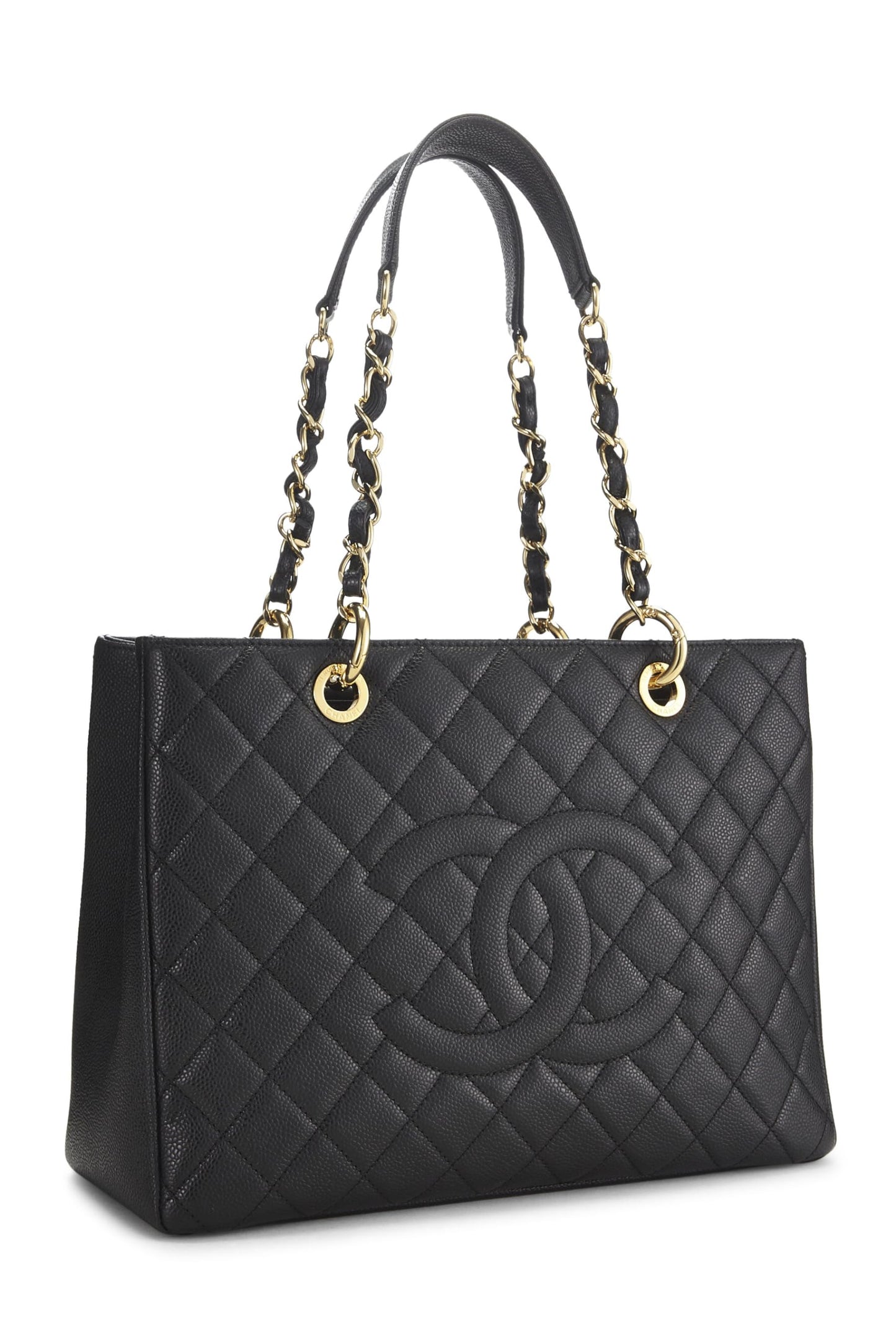 Chanel, Black Quilted Caviar Grand Shopping Tote (GST), Black