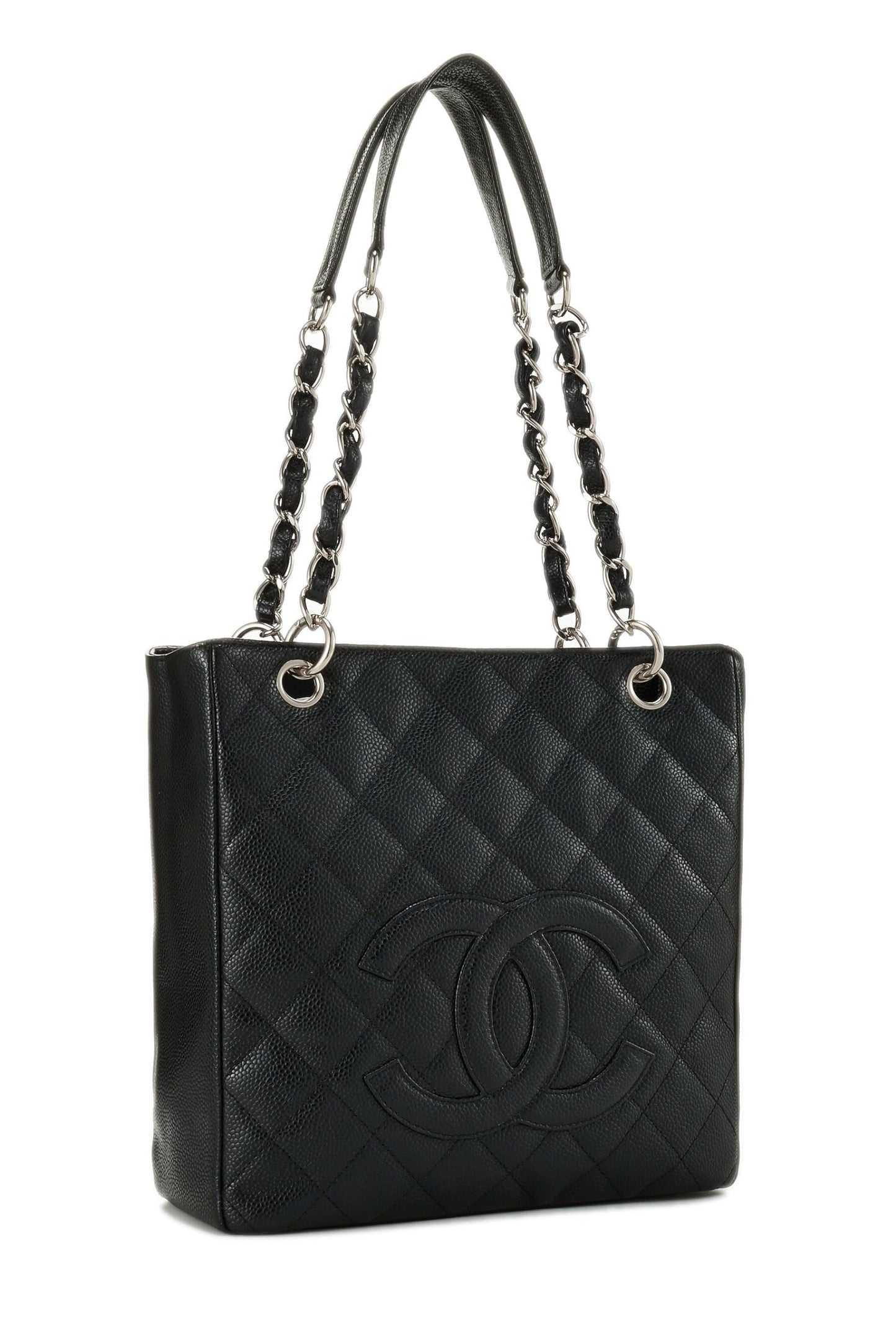 Chanel, Black Quilted Caviar Petite Shopping Tote (PST), Black