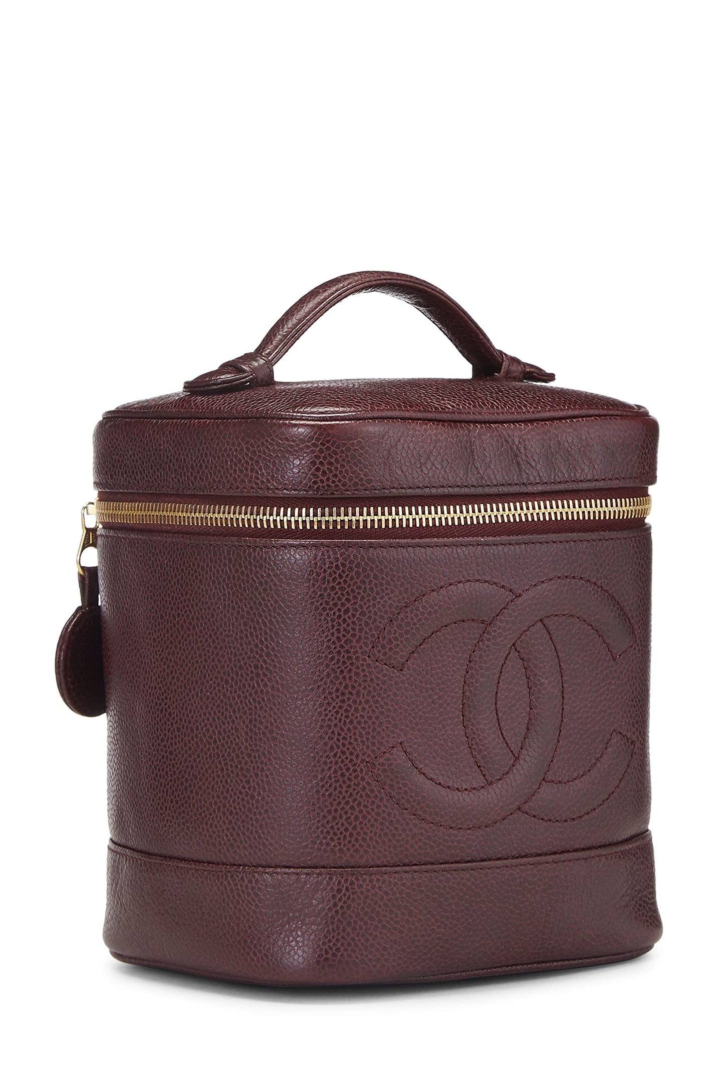 Chanel, Burgundy Caviar Timeless Vanity, Burgundy