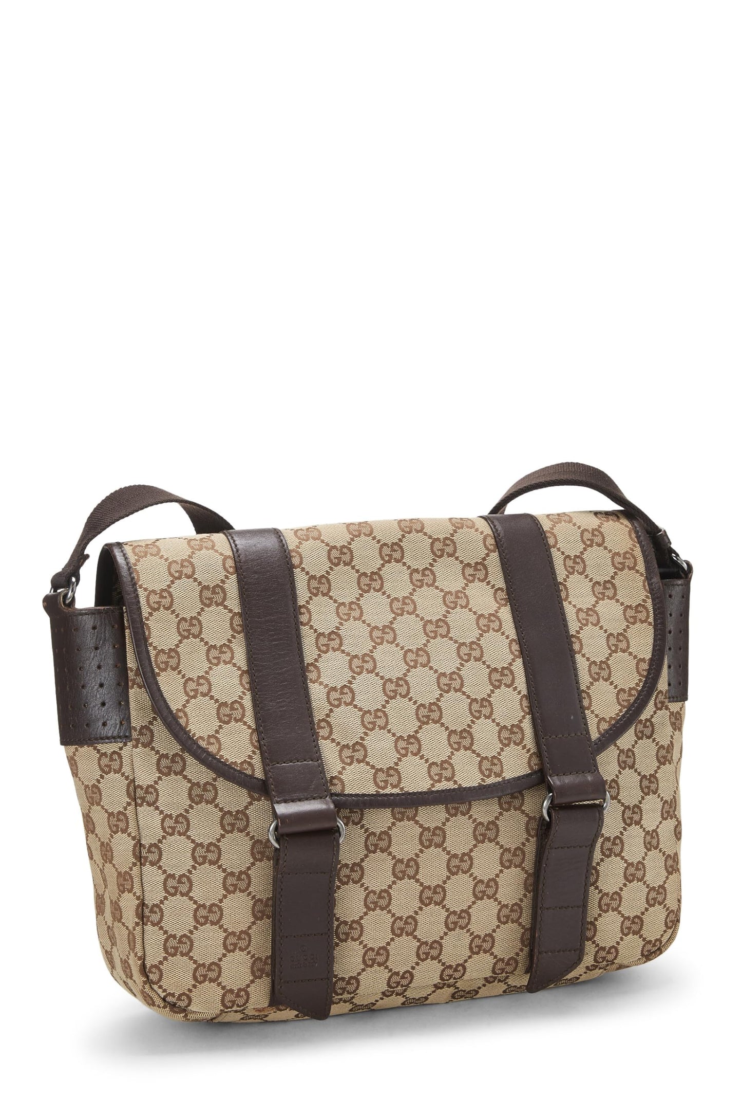 Gucci, Original GG Canvas Buckle Flap Messenger, Brown