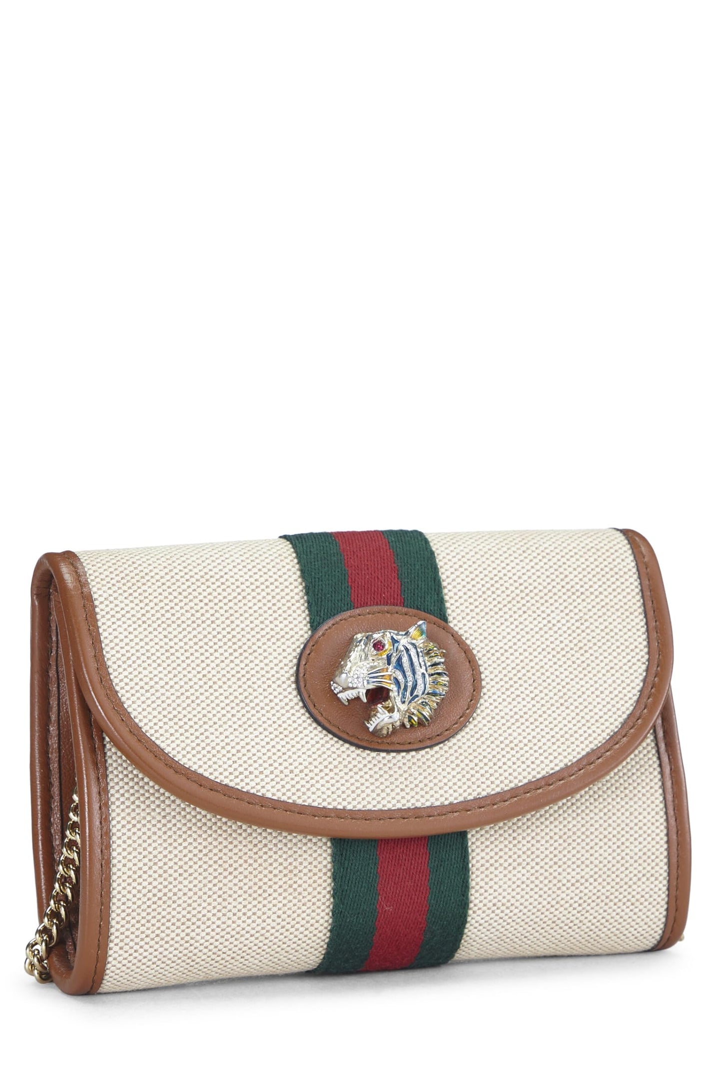 Gucci, Brown Canvas Rajah Crossbody Bag Mini, Brown