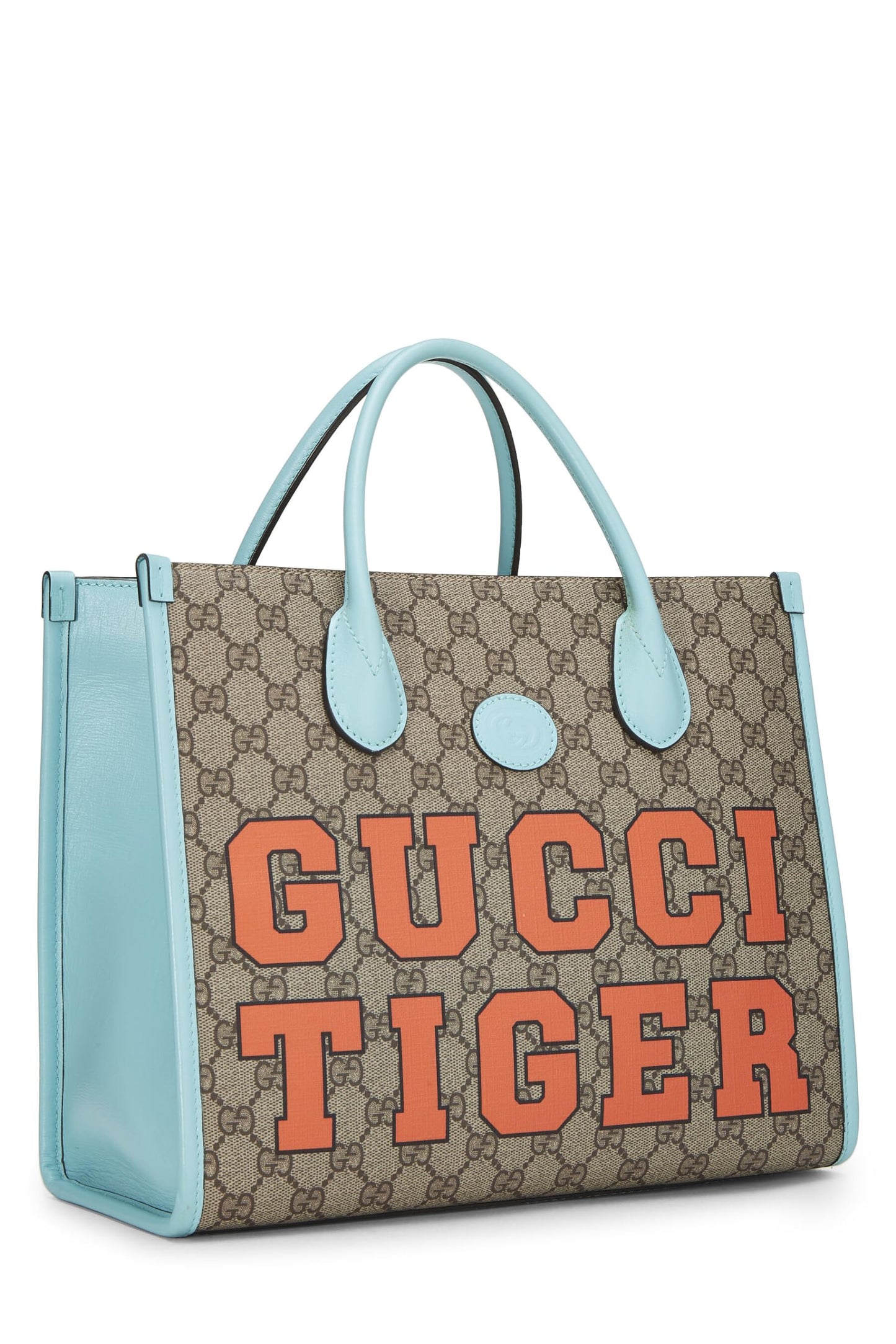 Gucci, Blue GG Supreme Canvas Interlocking GG Tigers Tote, Blue