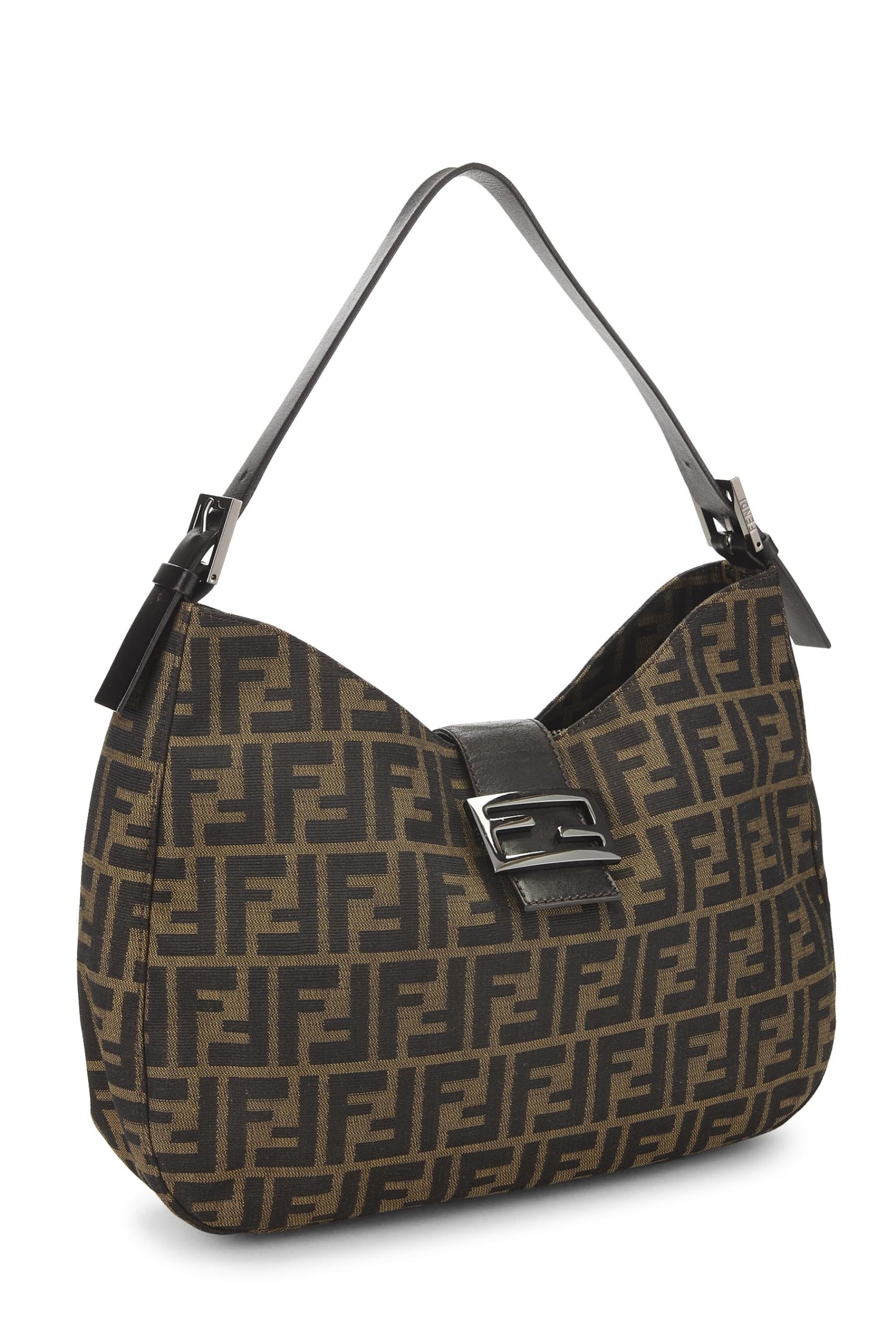 Fendi, Brown Zucca Canvas Shoulder Bag, Brown