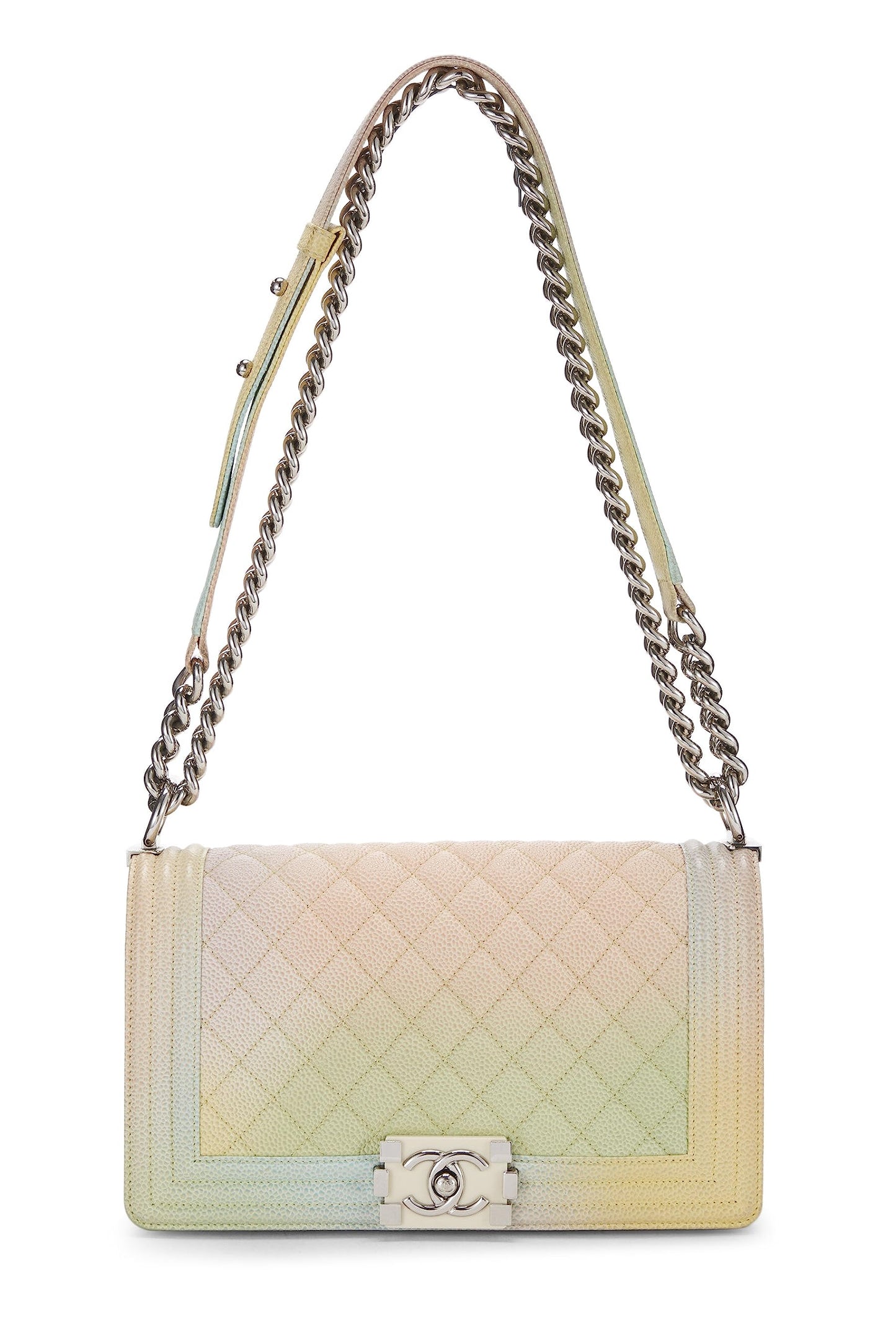 Chanel, Rainbow Quilted Caviar Boy Bag Medium, Multi
