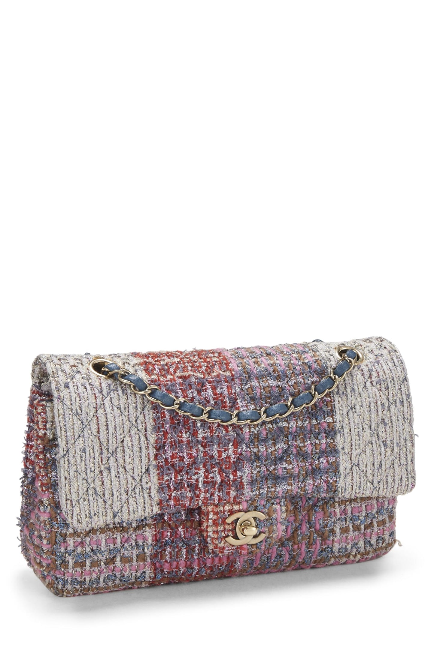 Chanel, Multicolor Paneled Tweed Classic Double Flap Medium, Multi
