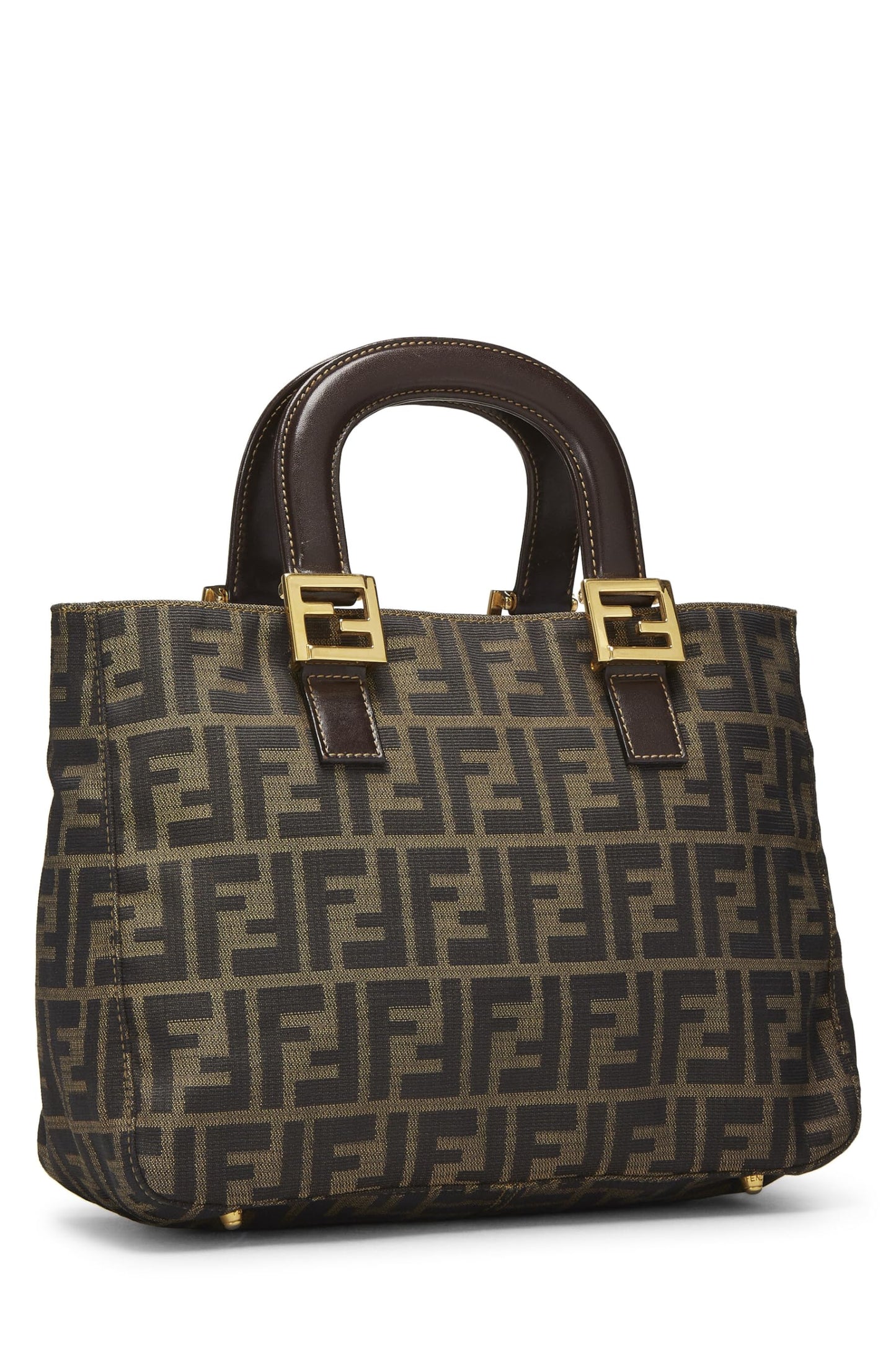 Fendi, Brown Zucca Canvas Handbag Small, Brown