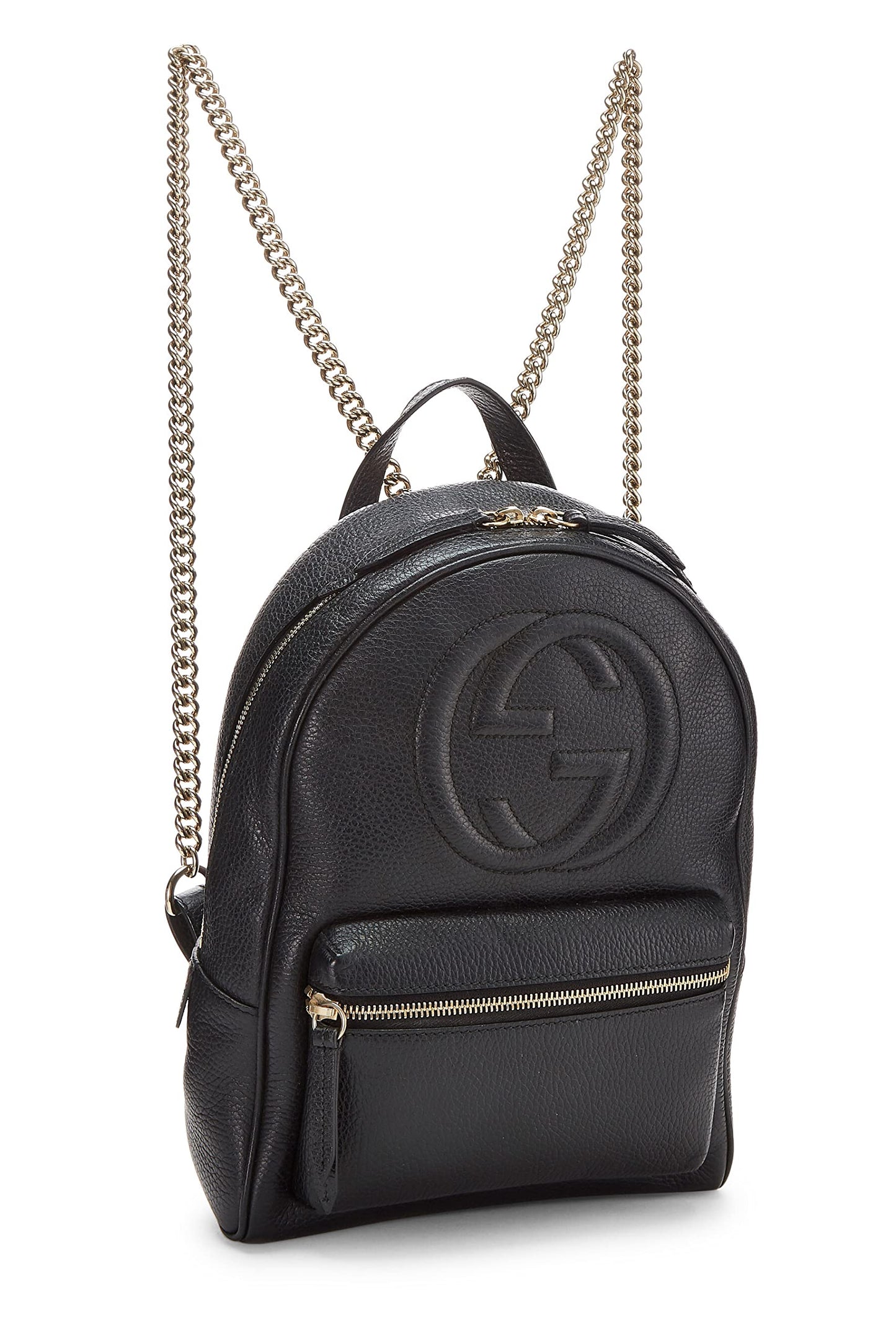 Gucci, Black Leather Soho Chain Backpack, Black