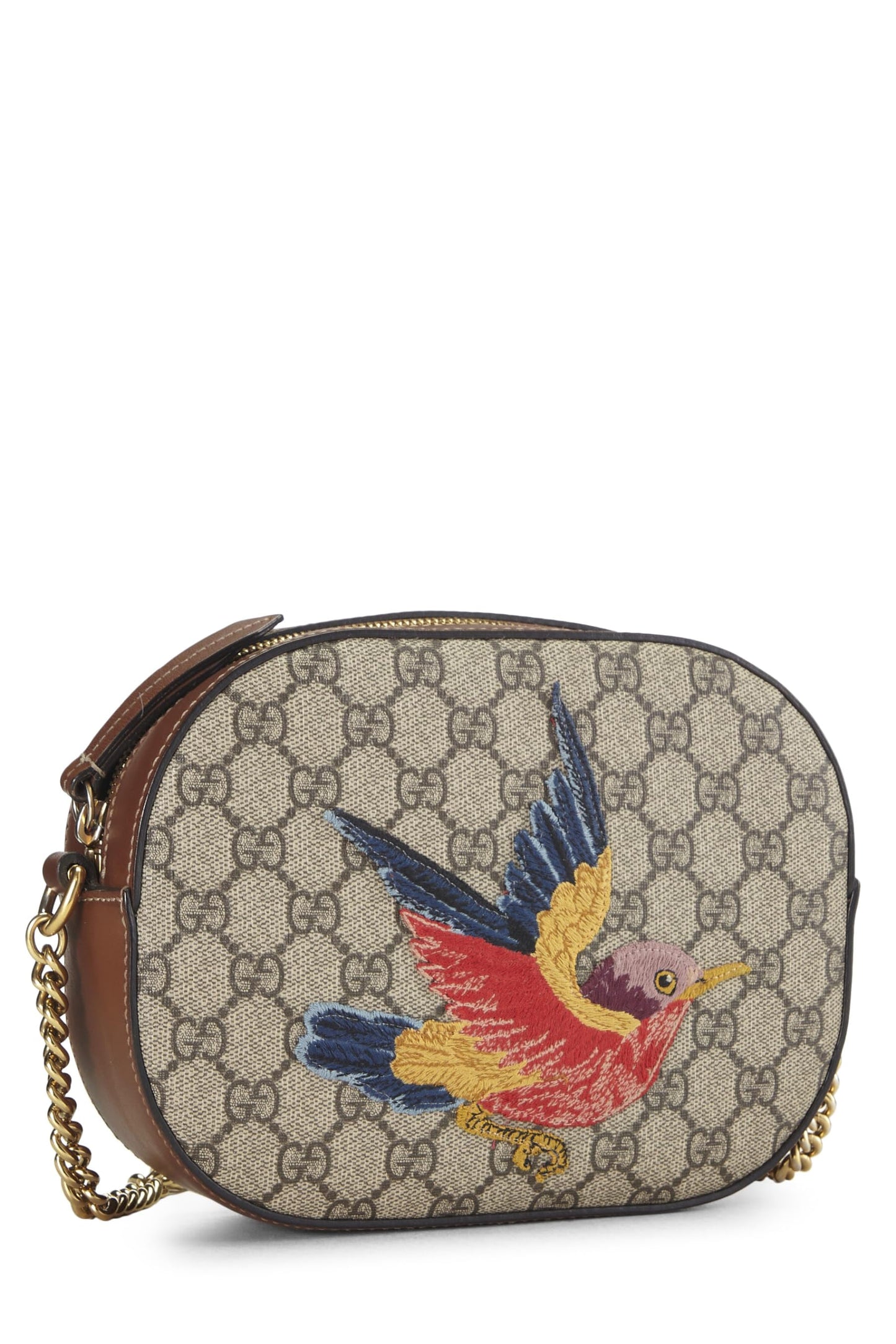 Gucci, Original GG Supreme Canvas Bird Chain Crossbody Mini, Brown