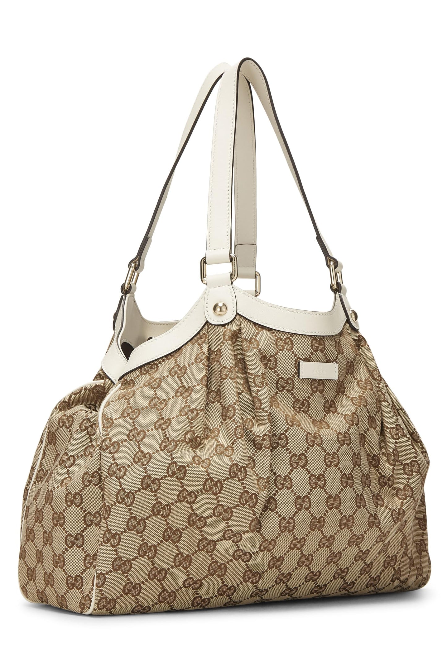 Gucci, Cream Original GG Canvas Sukey Tote, White