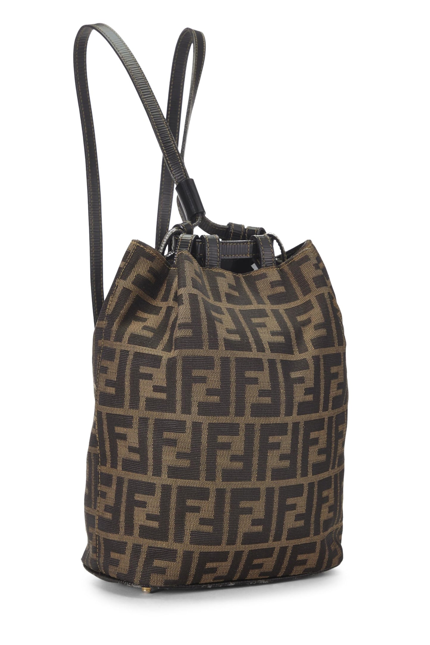 Fendi, Brown Zucca Bucket Backpack Mini, Brown