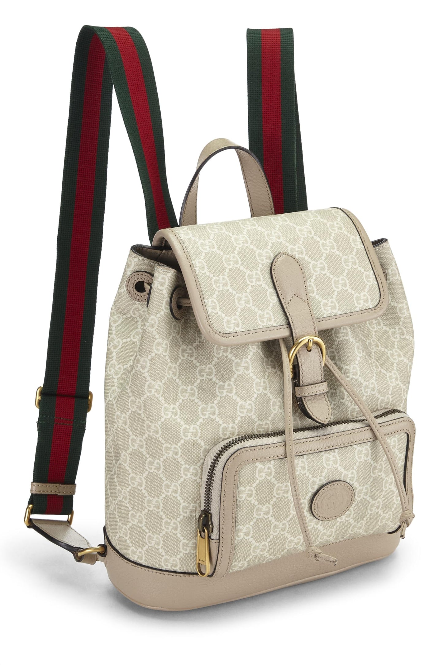 Gucci, Beige GG Supreme Canvas Interlocking GG Backpack, Beige