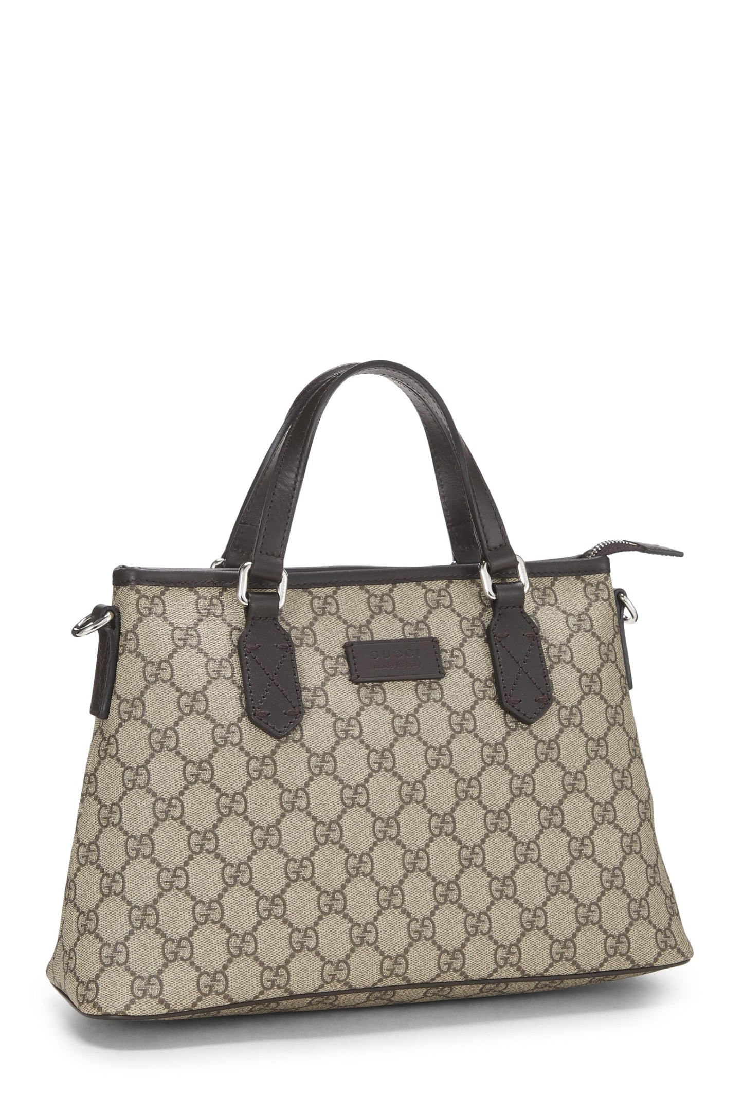 Gucci, Brown Original GG Supreme Canvas Zip Tote, Brown