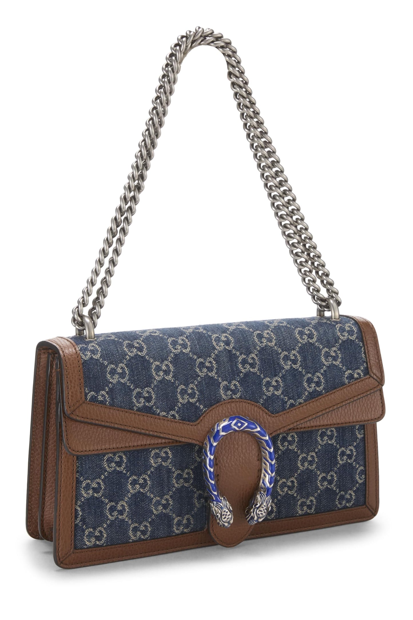 Gucci, Blue Denim Dionysus Shoulder Bag Small, Blue
