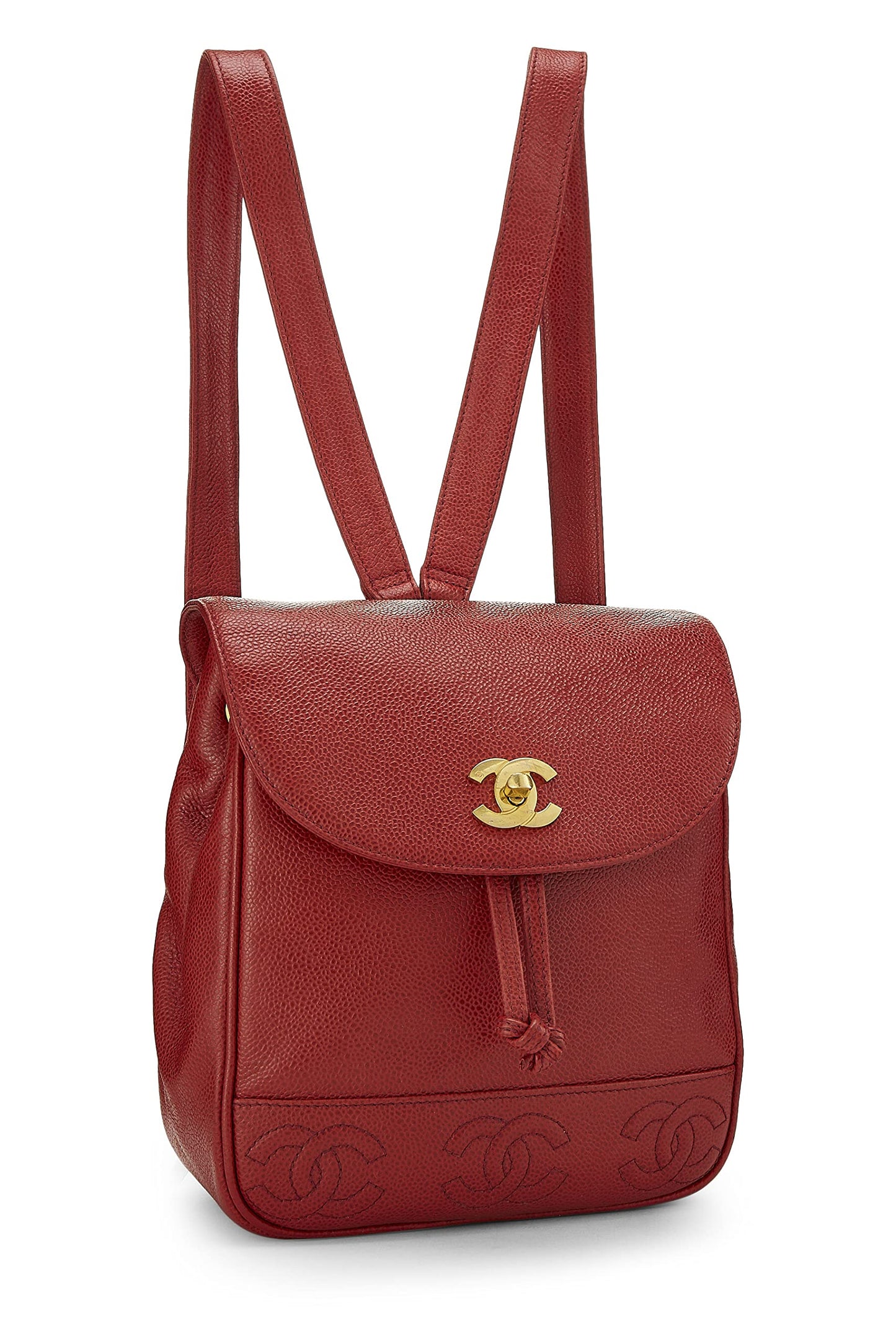 Chanel, Red Caviar 3 'CC' Backpack Medium, Red