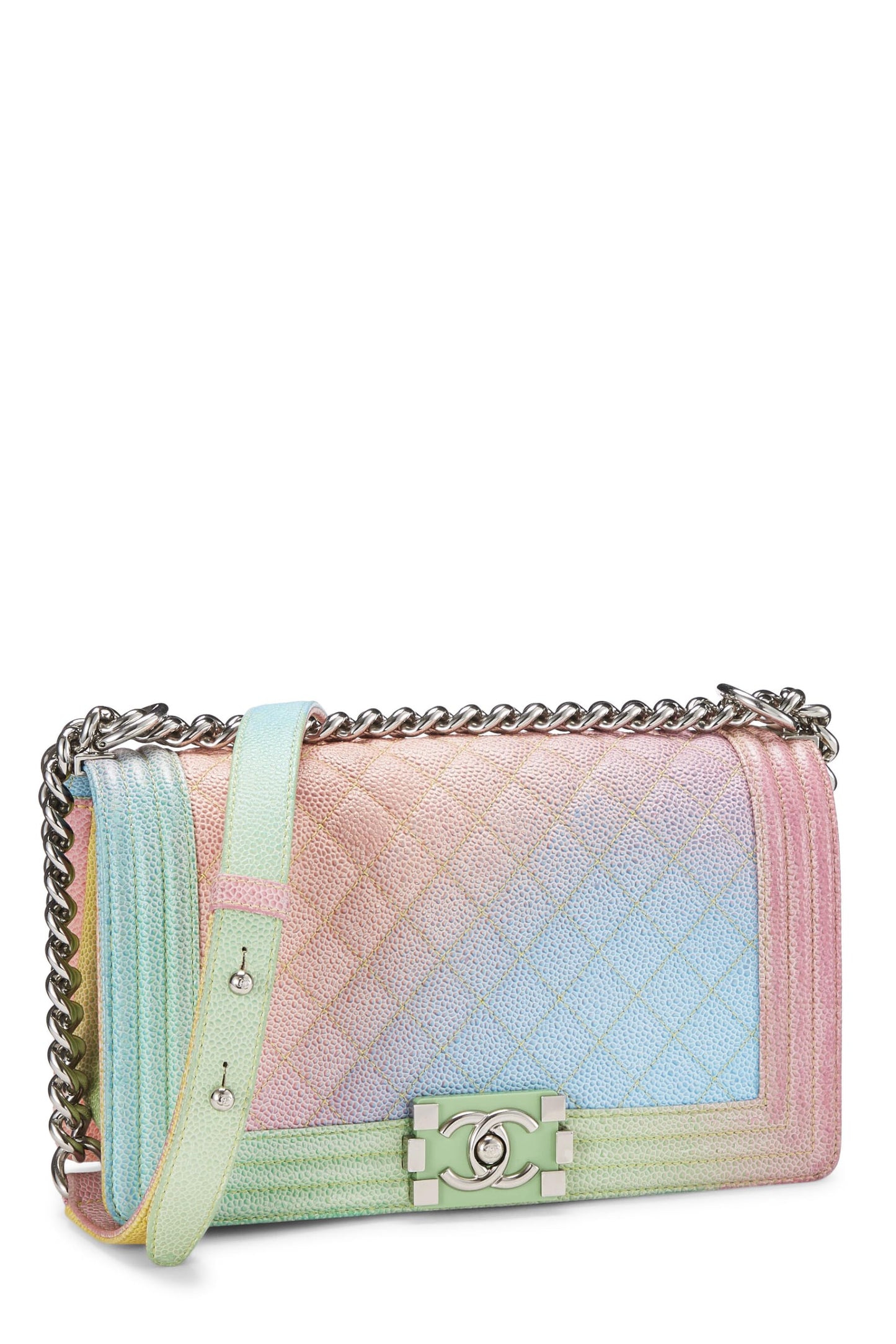 Chanel, Rainbow Quilted Caviar Boy Bag Medium, Multi
