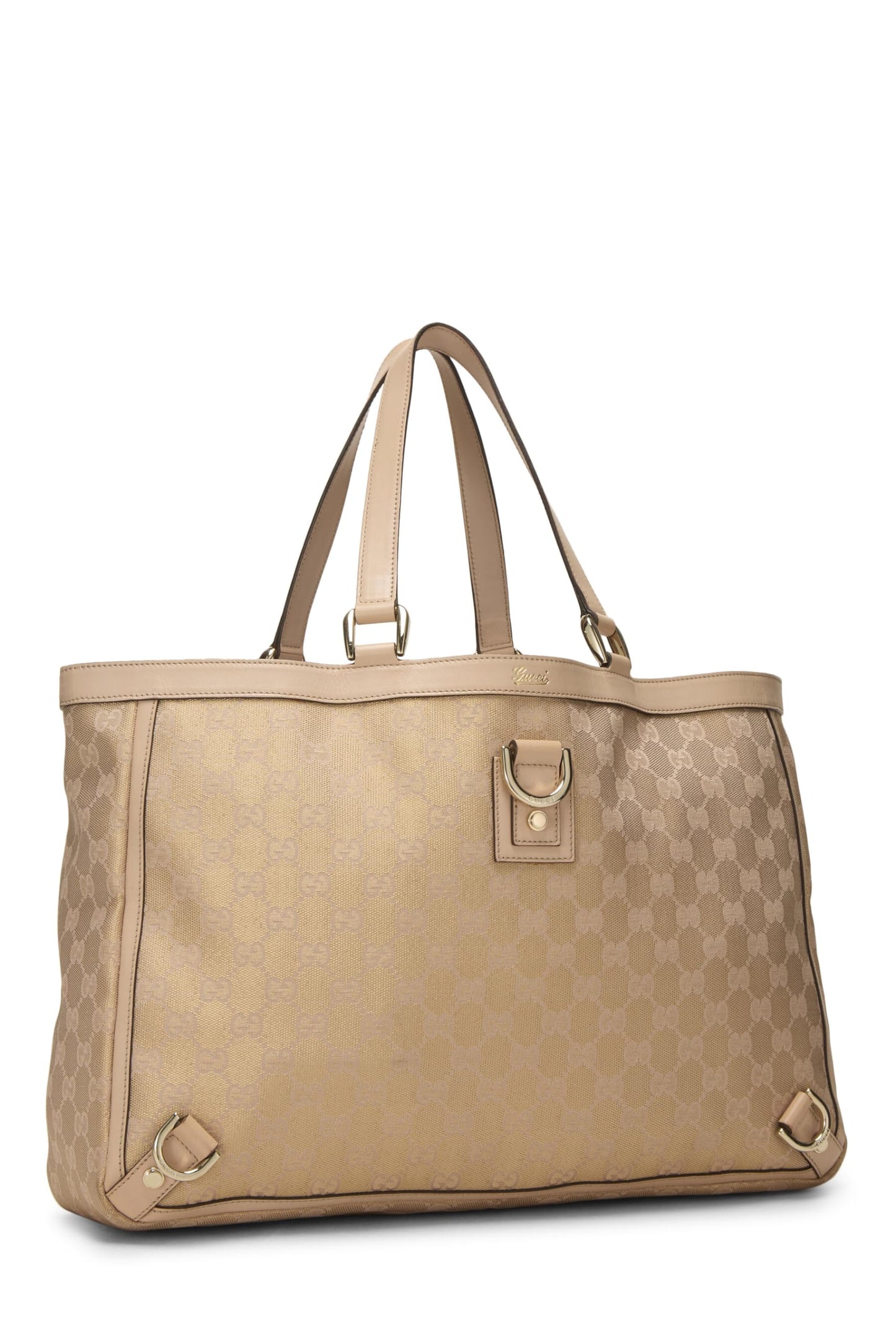 Gucci, Pink Lurex Original GG Canvas D-Ring Abbey Tote XL, Pink