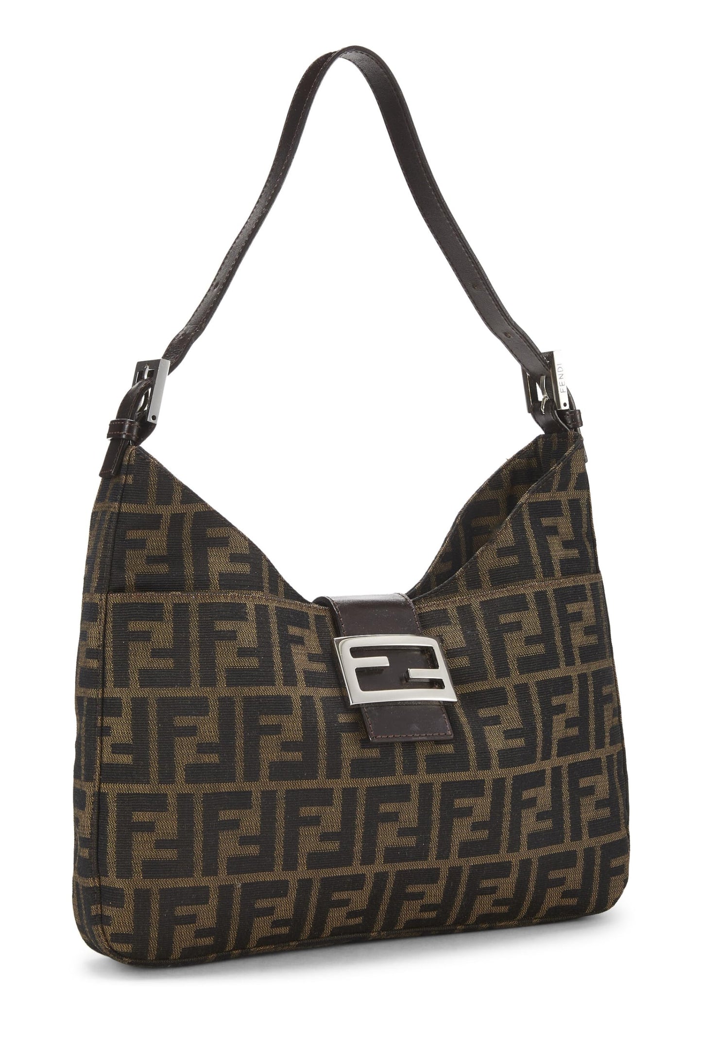 Fendi, Brown Zucca Canvas Shoulder Bag, Brown
