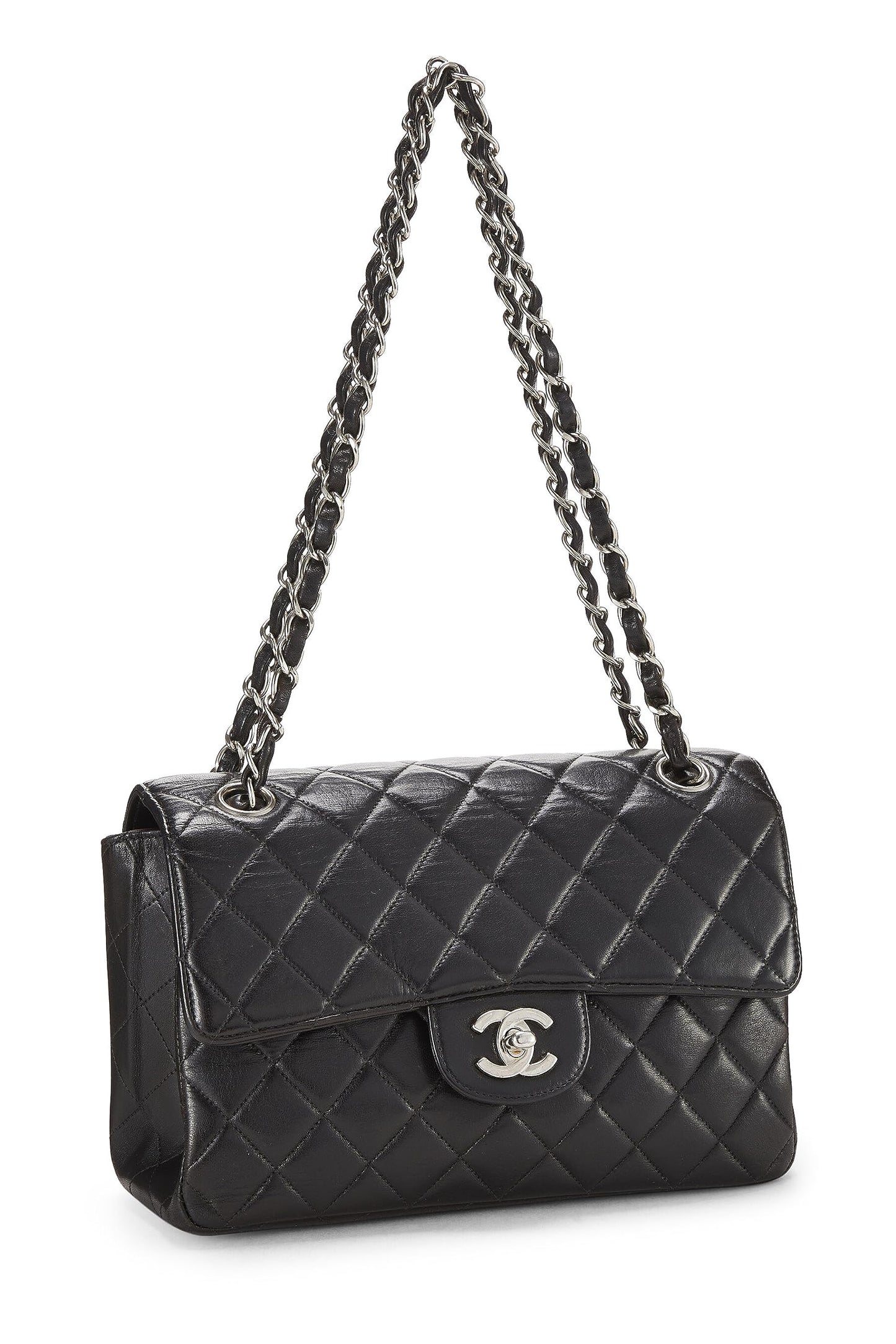 Chanel, Black Quilted Lambskin Double Sided Flap Small, Black