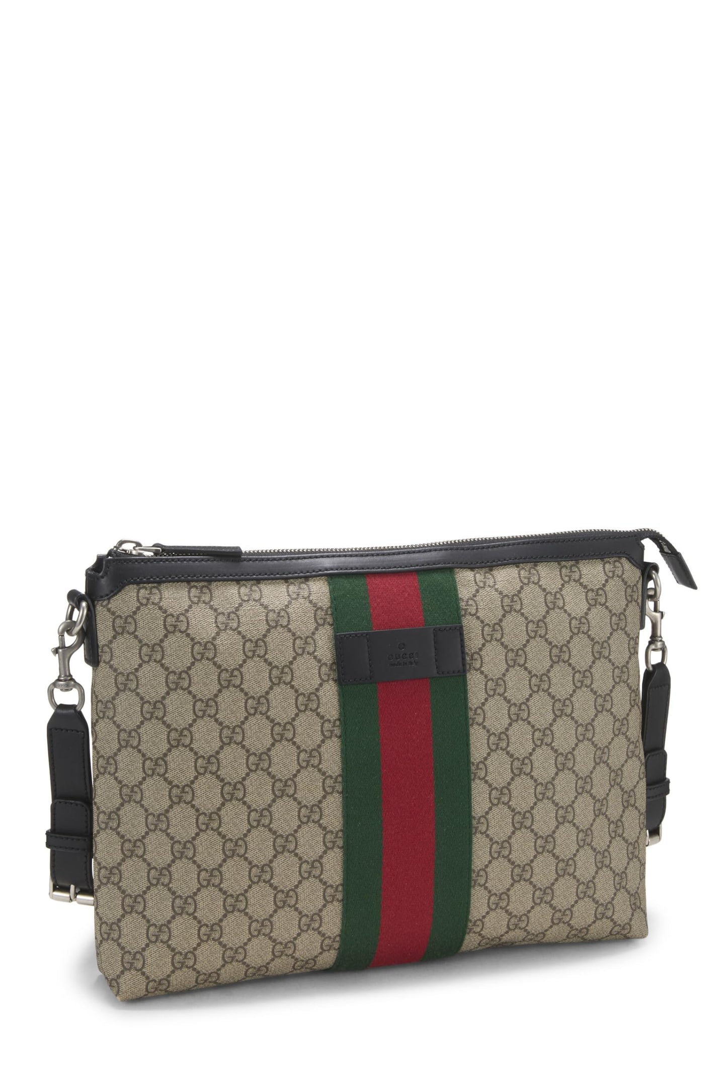 Gucci, Black GG Supreme Canvas Web Messenger, Black