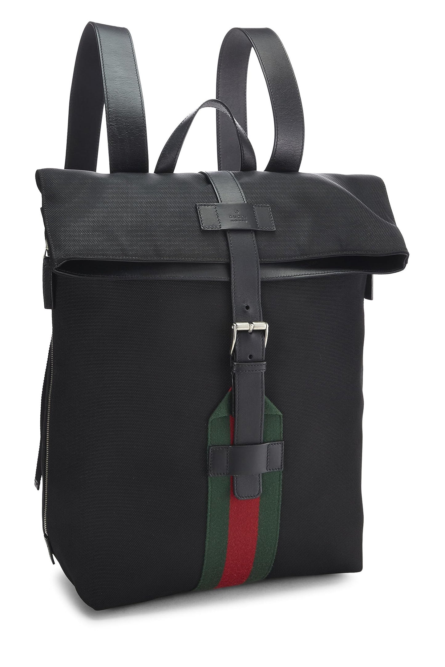 Gucci, Black Techno Canvas Web Backpack, Black