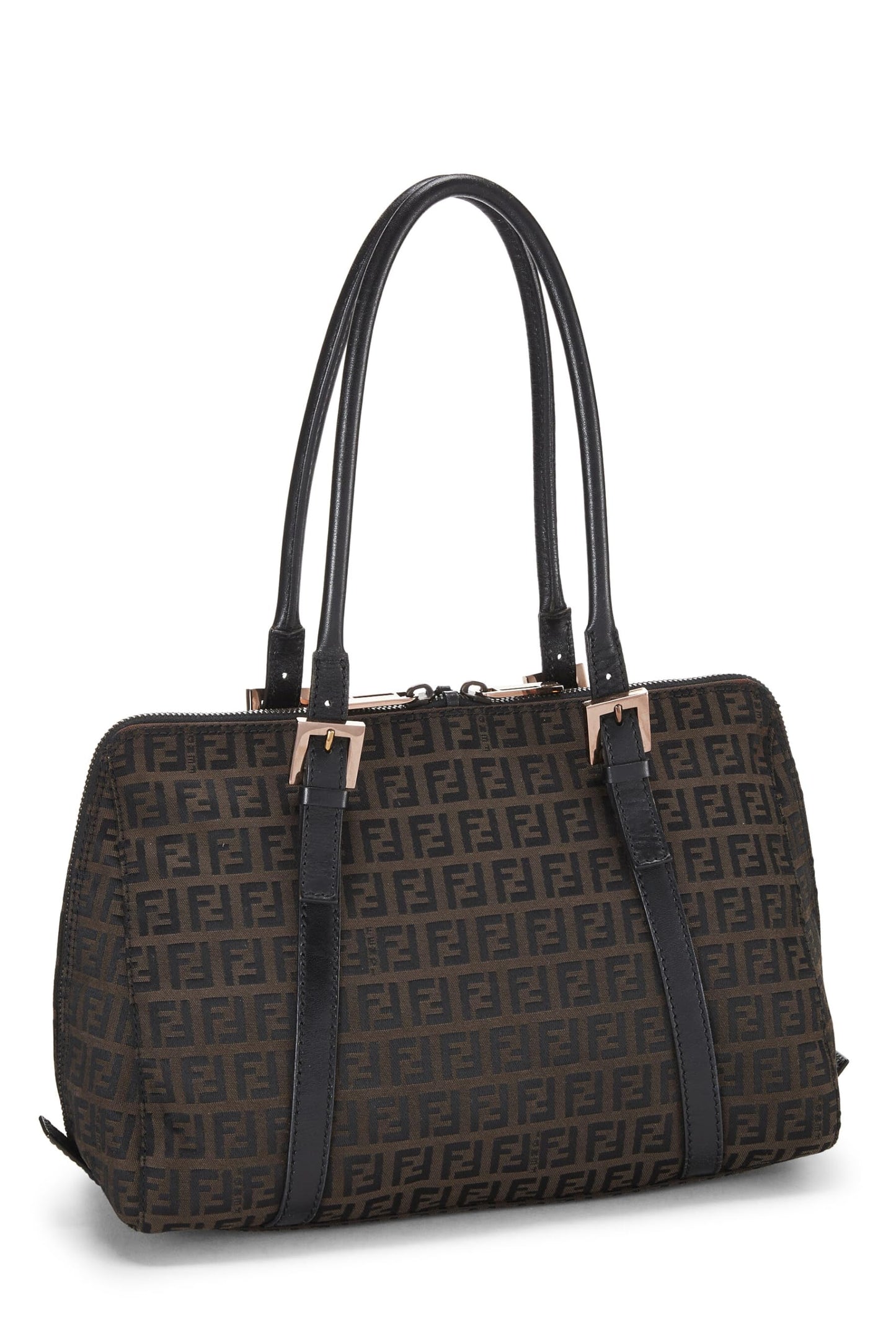 Fendi, Brown Zucchino Canvas Shoulder Bag, Brown