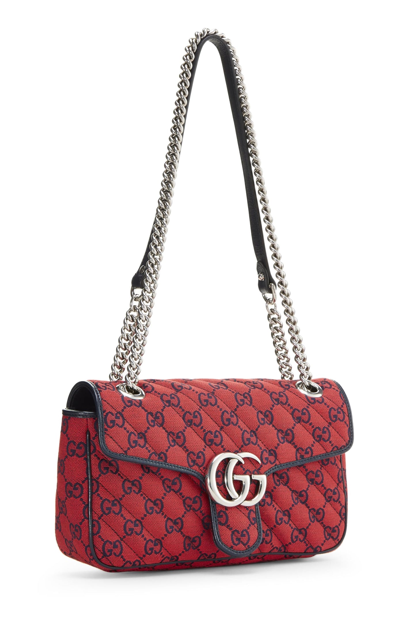 Gucci, Red GG Canvas Marmont Shoulder Bag Small, Red