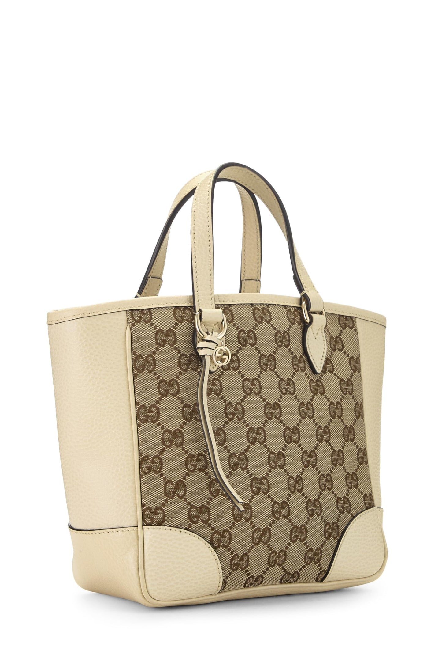 Gucci, Cream Original GG Canvas Bree Top Handle Tote Small, White