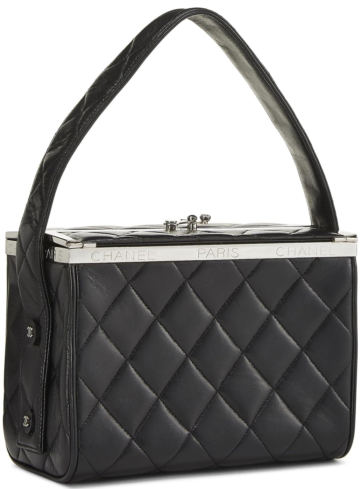 Chanel, Black Quilted Lambskin Box Bag, Black