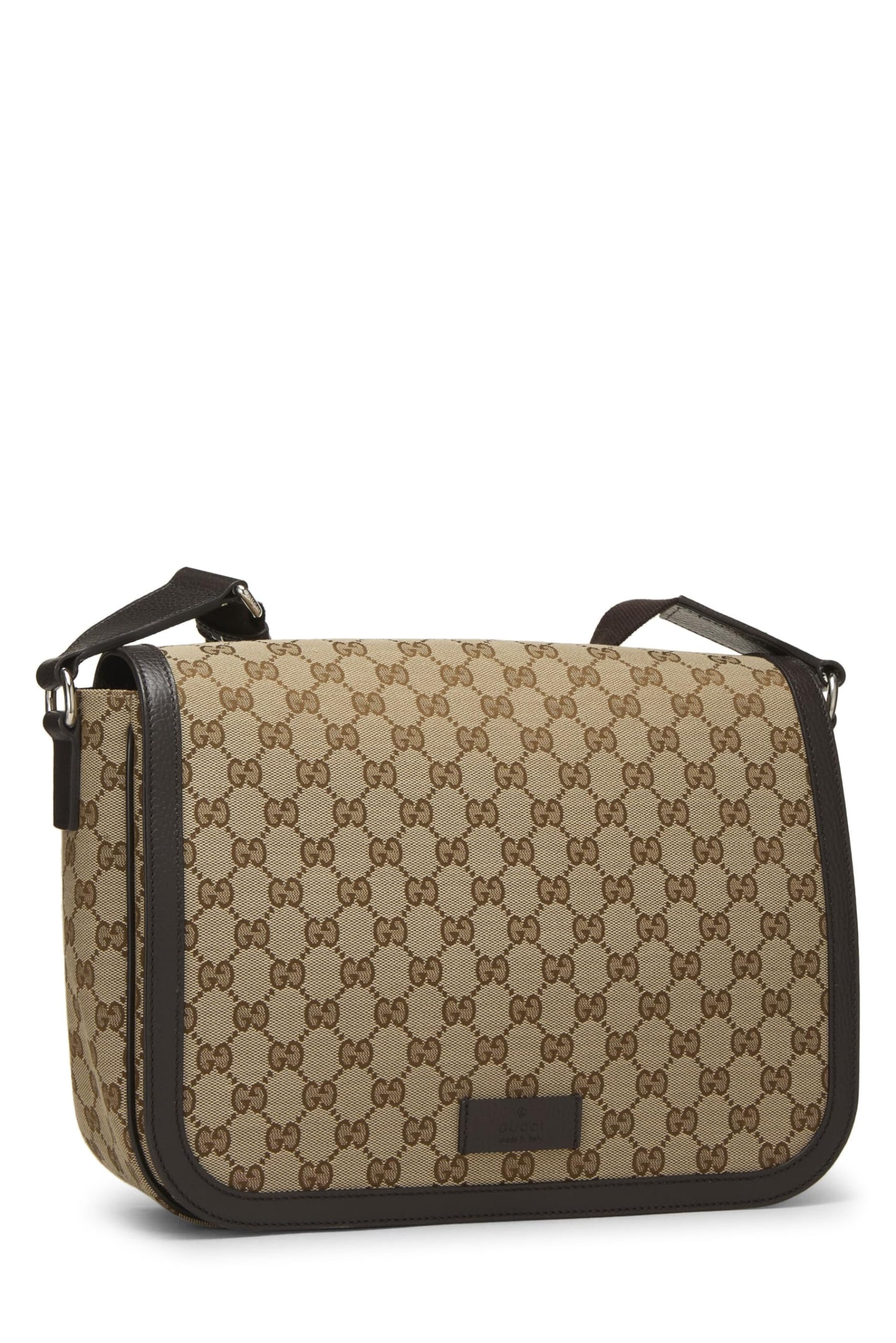 Gucci, Brown Original GG Canvas Magnetic Flap Messenger Bag, Brown