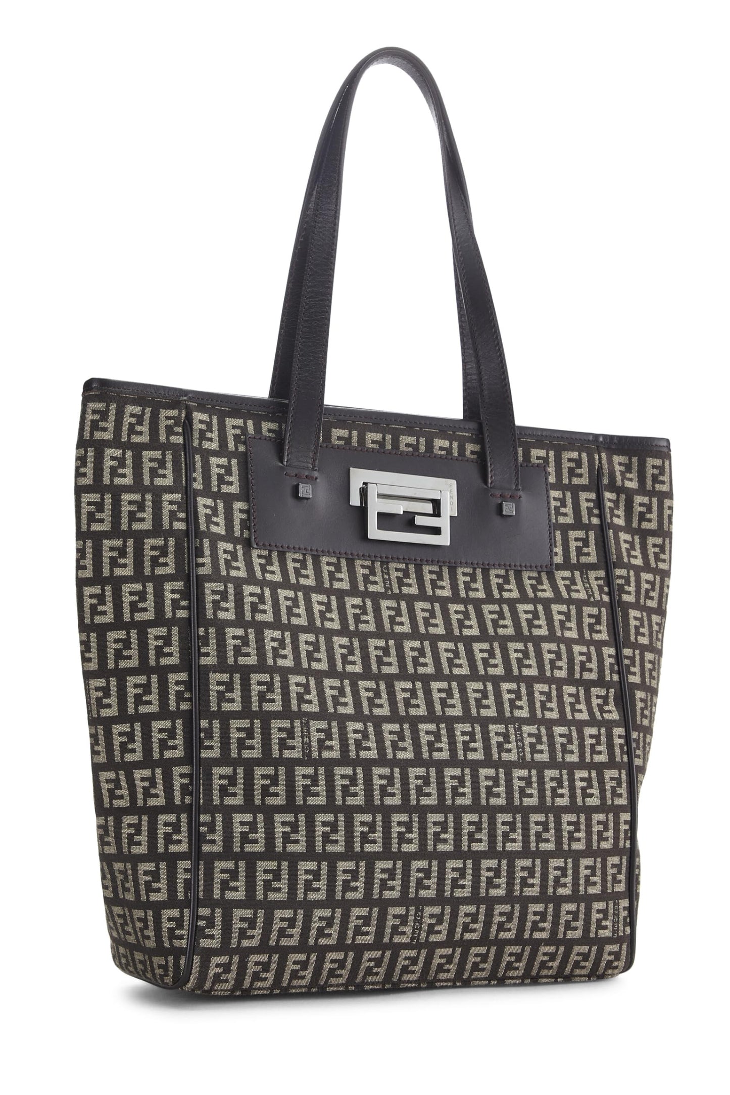 Fendi, Brown Zucchino Canvas Tote, Brown