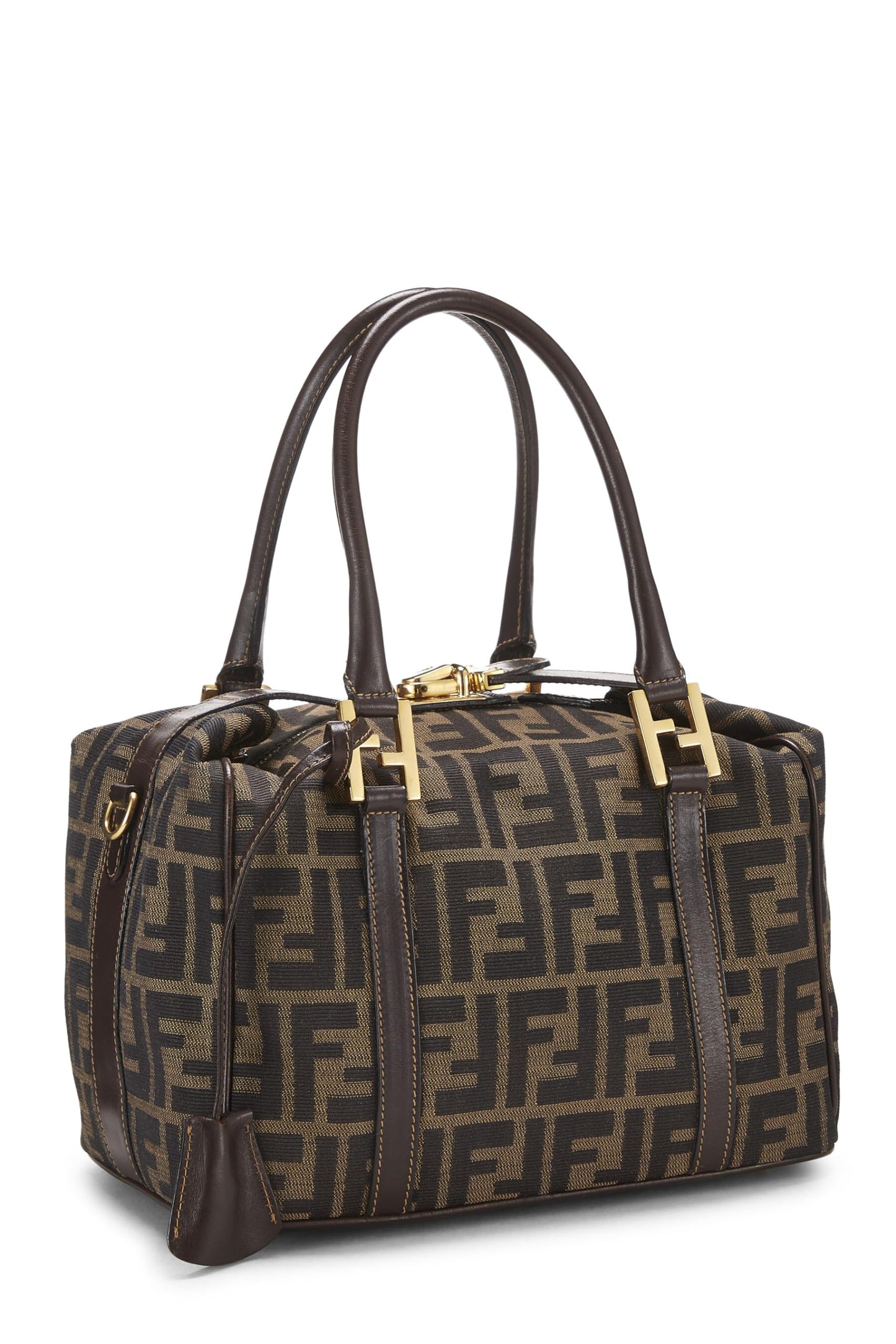 Fendi, Brown Zucca Canvas Convertible Handbag Small, Brown
