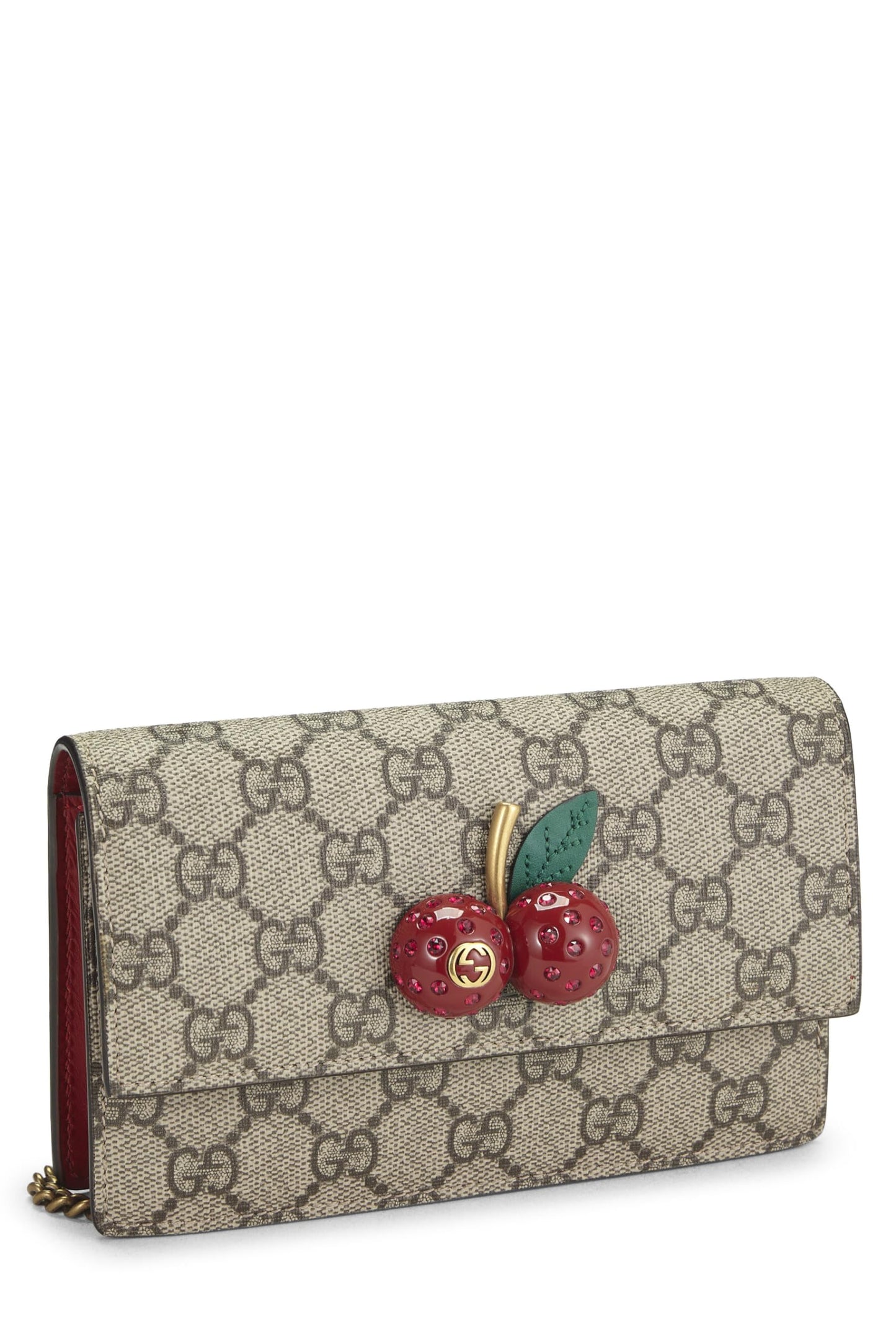 Gucci, Original GG Supreme Canvas Cherry Convertible Clutch Mini, Red