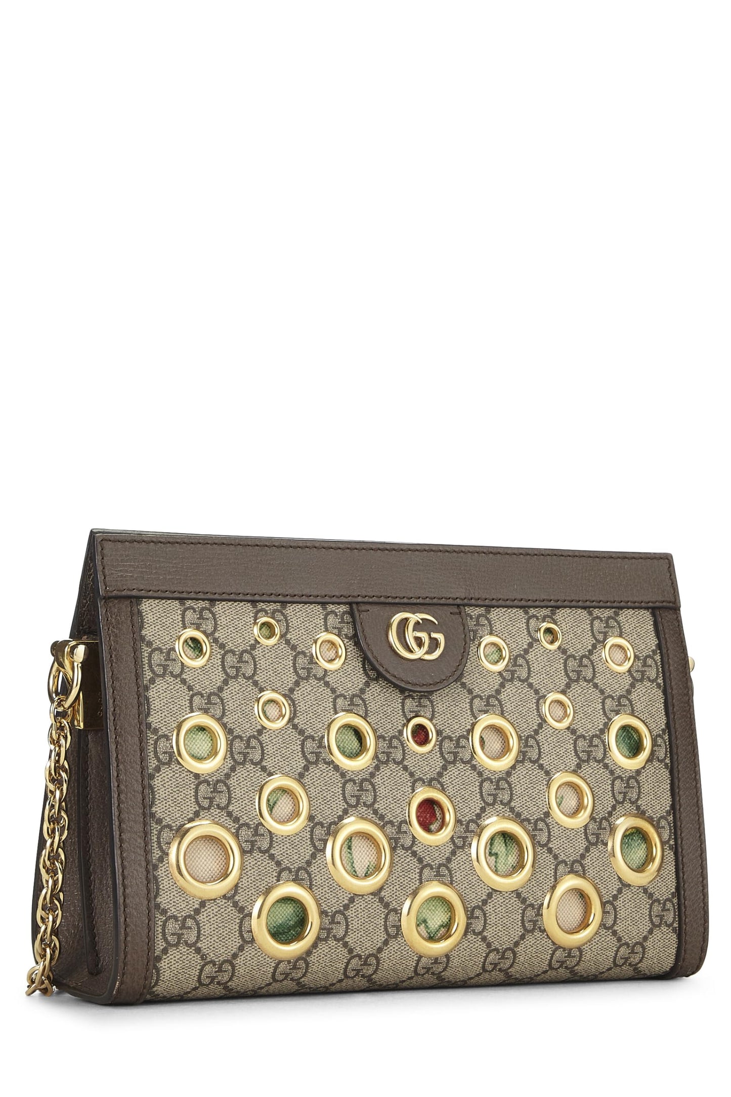 Gucci, Original GG Supreme Canvas Ophidia Grommet Shoulder Bag Small, Brown