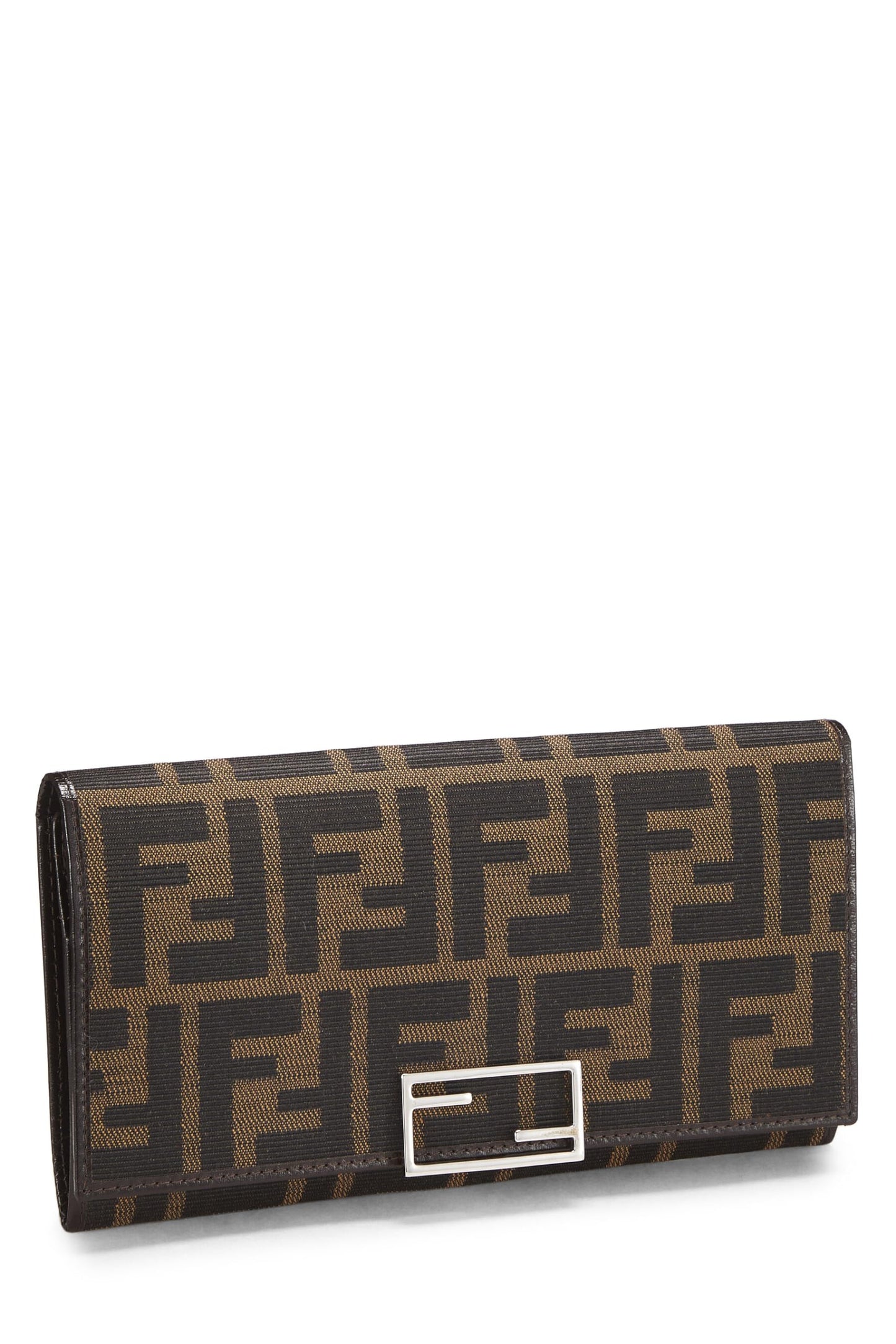 Fendi, Brown Zucca Canvas Long Wallet, Brown