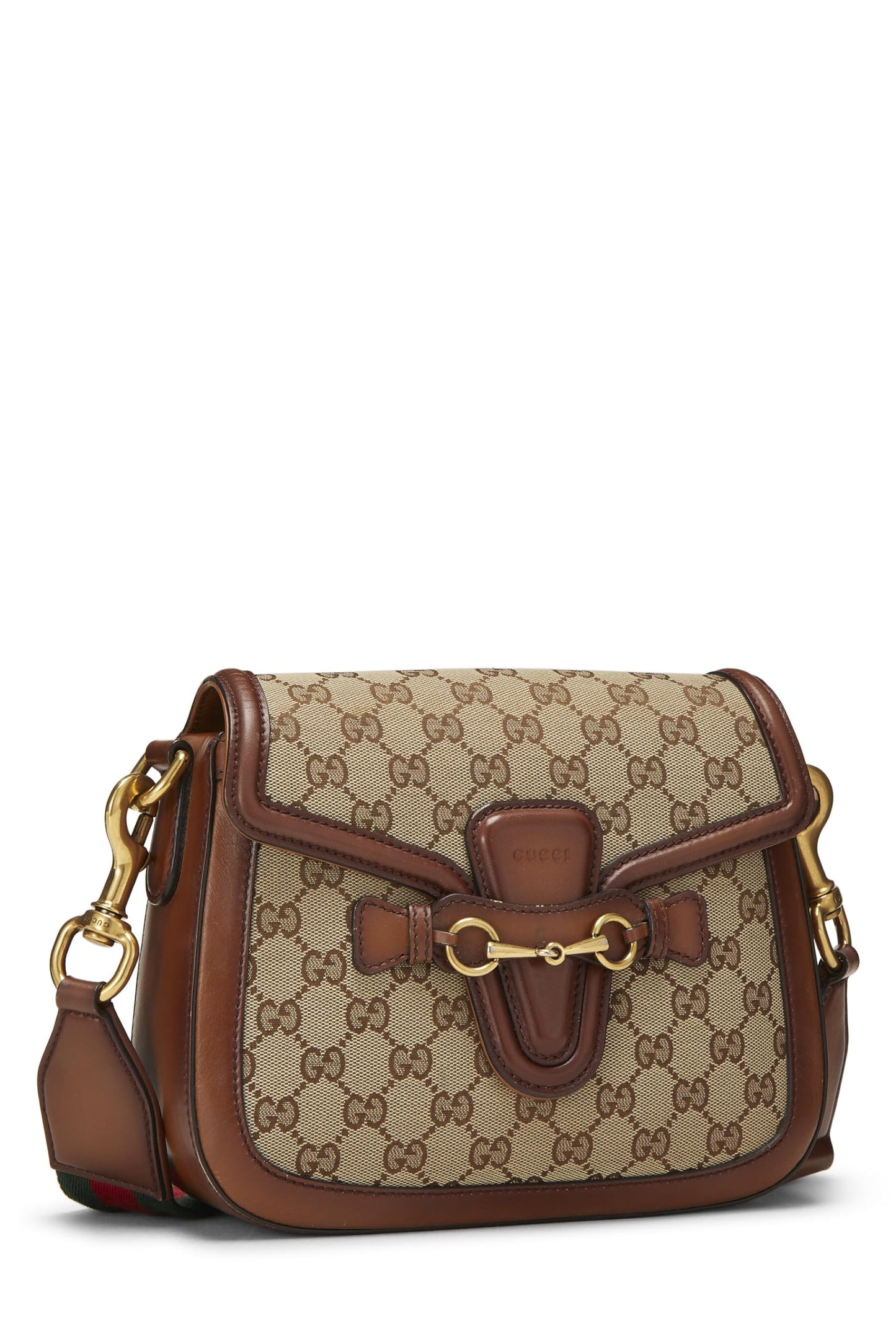 Gucci, Original GG Canvas Lady Web Shoulder Bag Small, Brown
