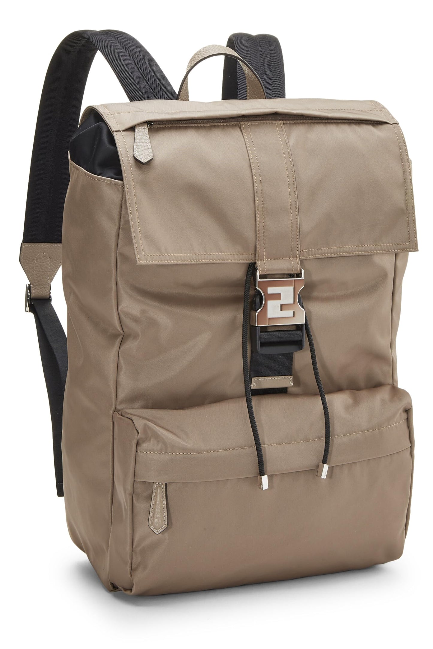 Fendi, Brown Nylon Fendiness Backpack, Brown
