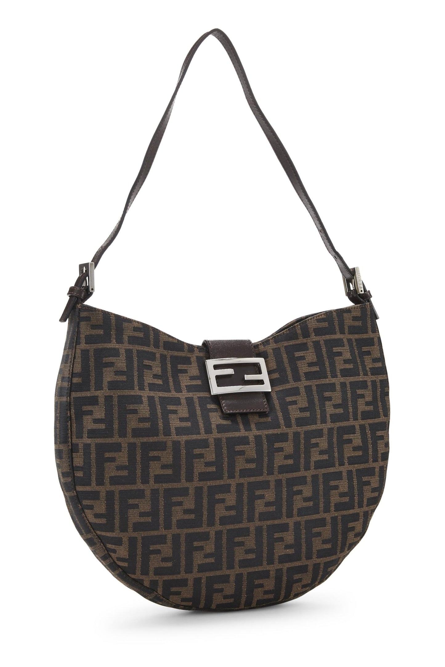 Fendi, Brown Zucca Canvas Shoulder Bag, Brown