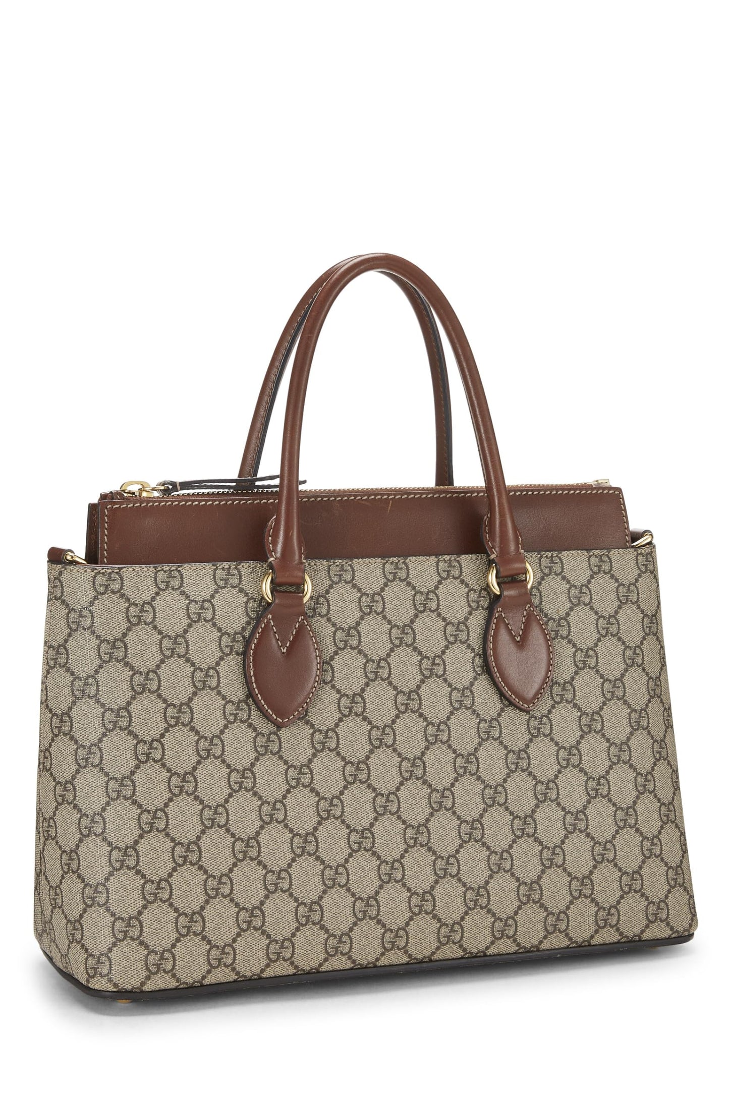 Gucci, Brown Original GG Supreme Coated Canvas Top Handle Tote, Brown