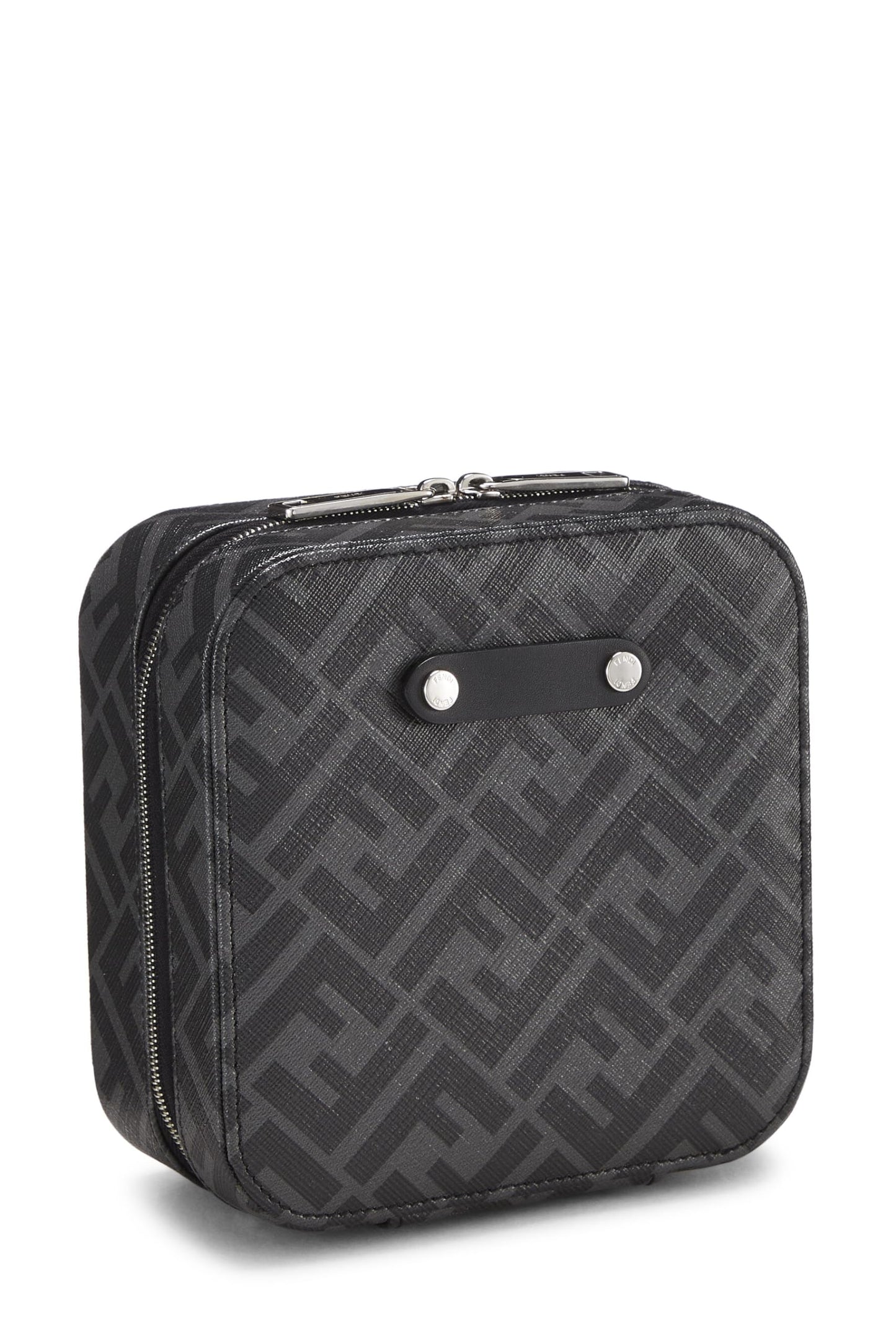 Fendi, Grey Zucca Jewelry Case, Black