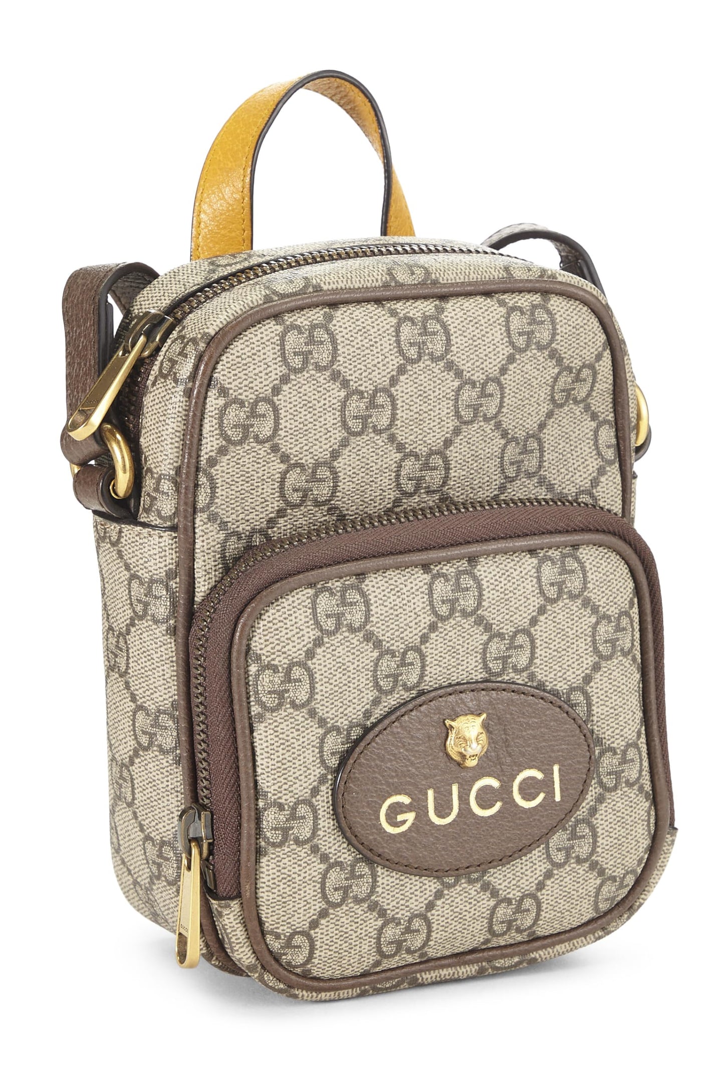 Gucci, Brown GG Supreme Neo Vintage Double Zip Camera Bag Mini, Brown