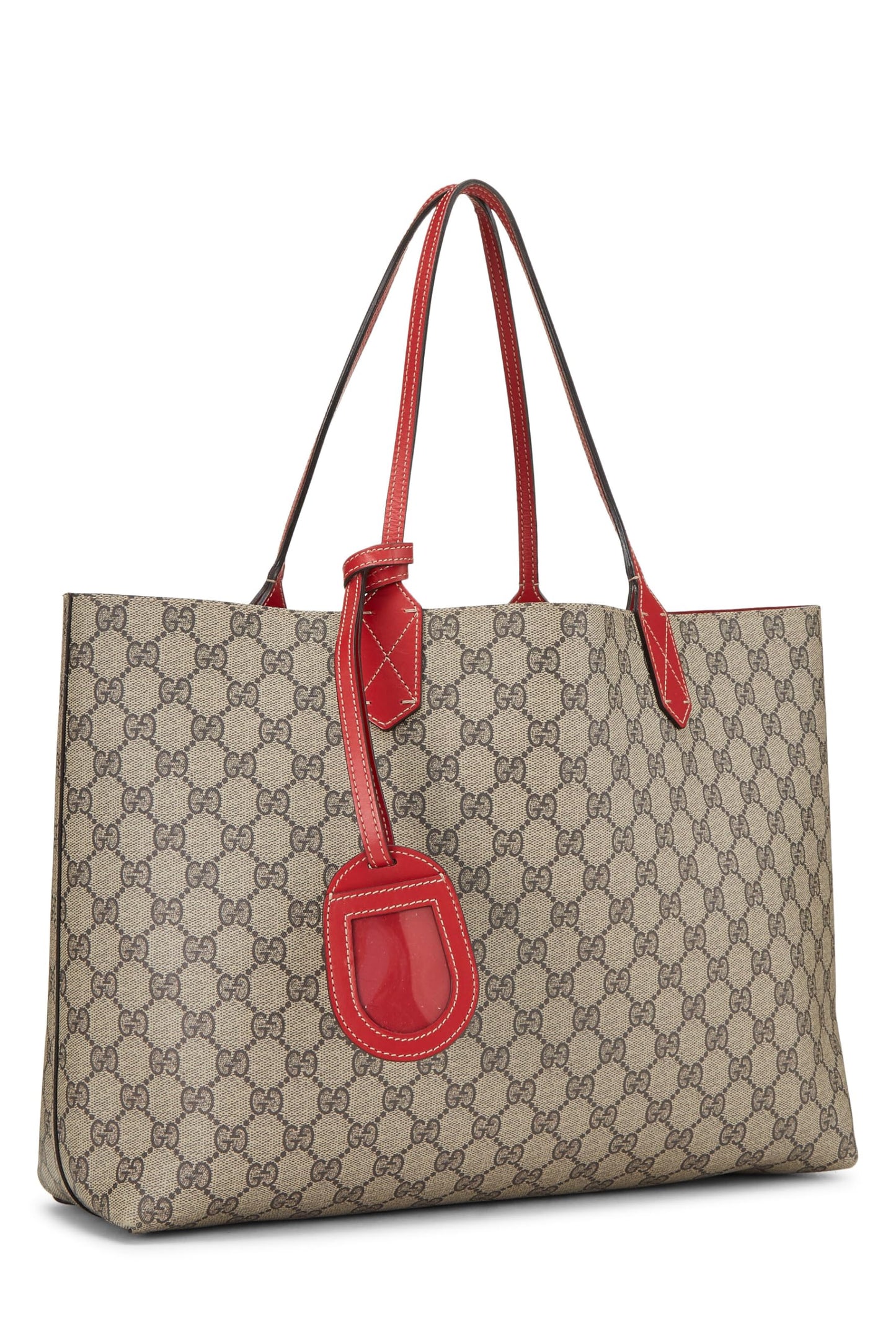 Gucci, Red & Original GG Supreme Canvas Reversible Tote, Red