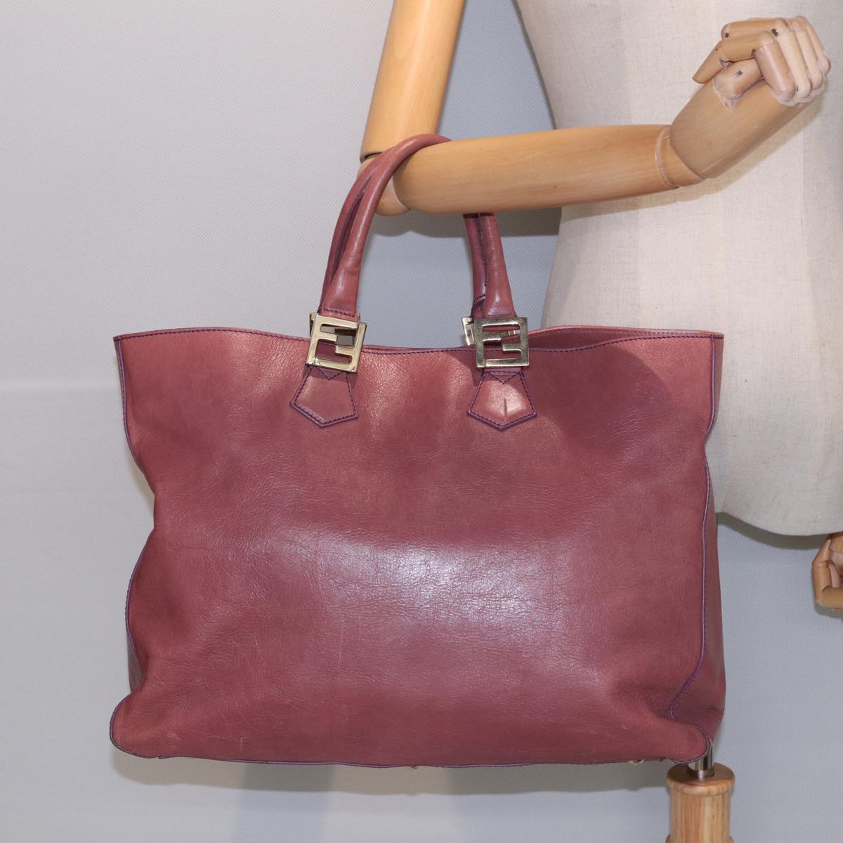 FENDI Hand Bag Leather Pink 83683