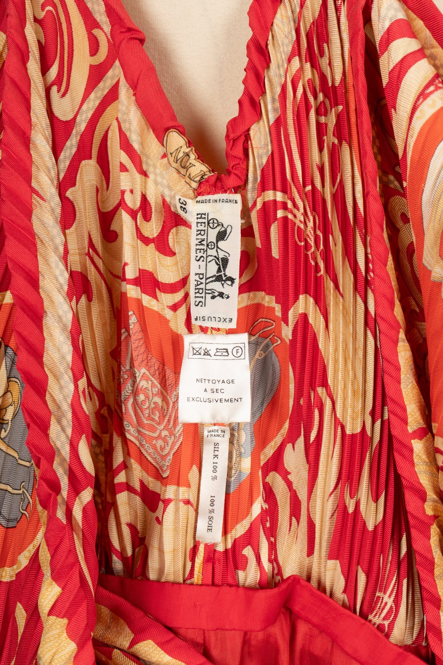 Robe plissée en soie Hermès