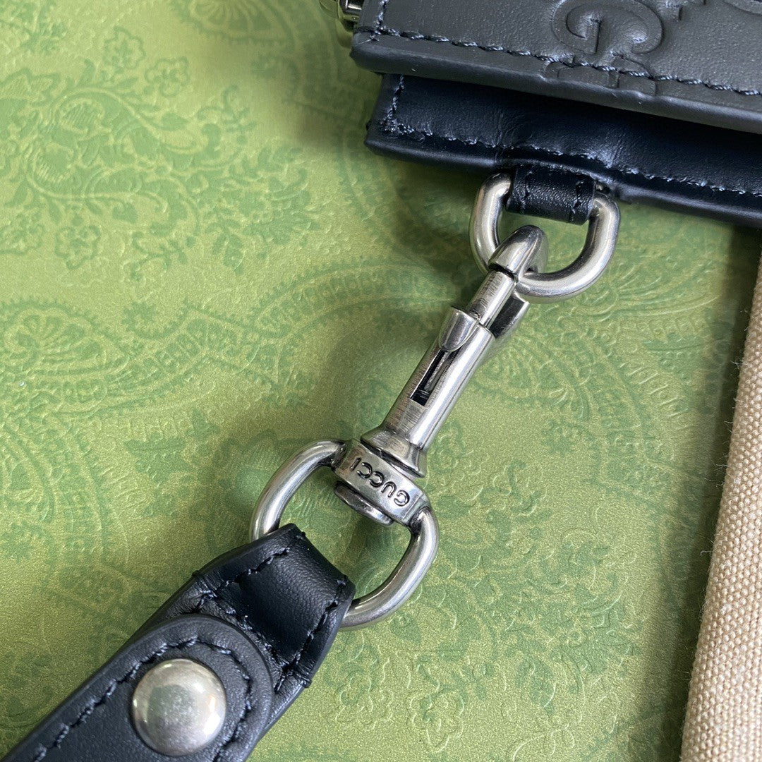 Glami Embossed Pouch Black Glami Embossed For Men 12in/30cm Glami